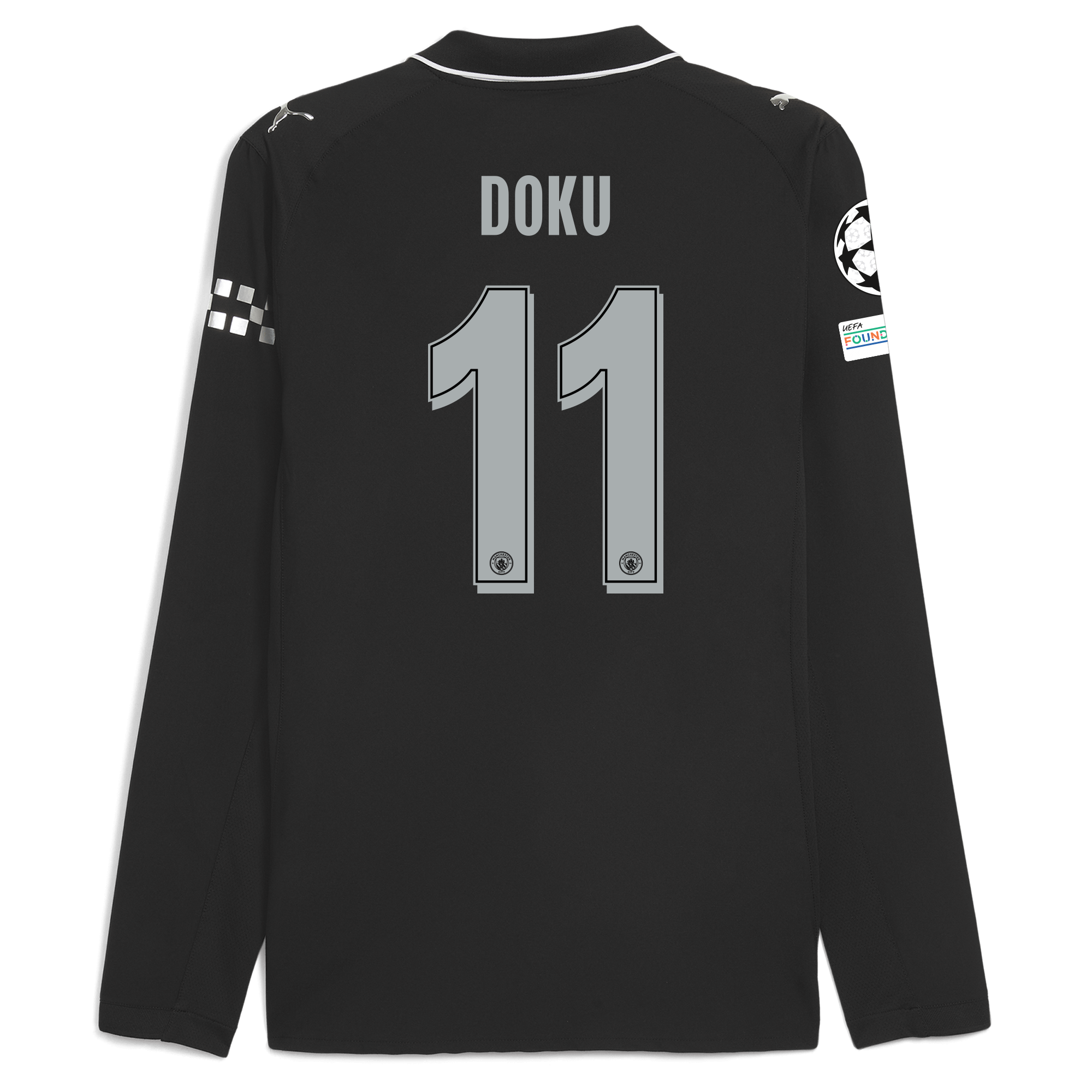 Manchester City manchester city man city champions league away authentic jersey 202526 long sleeve with doku 11 printing Collection - ManchesterCitystore.com