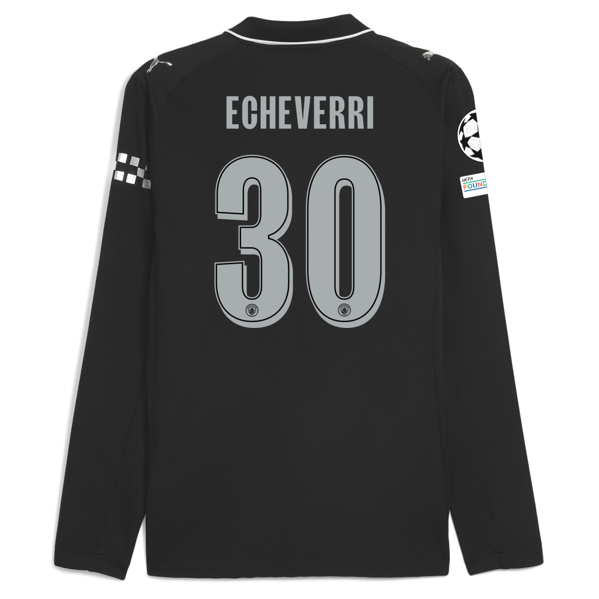 Manchester City manchester city man city champions league away authentic jersey 202526 long sleeve with echeverri 30 printing Collection - ManchesterCitystore.com