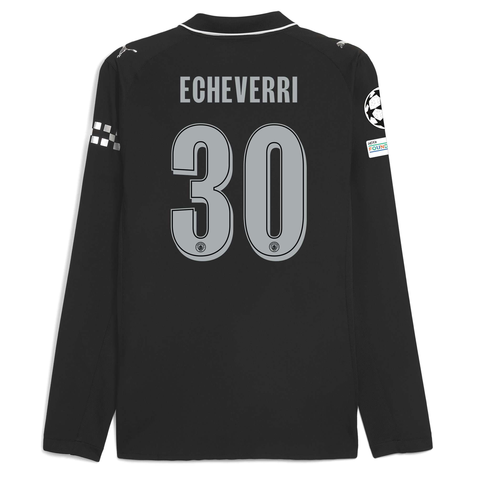 Manchester City manchester city man city champions league away authentic jersey 202526 long sleeve with echeverri 30 printing Collection - ManchesterCitystore.com