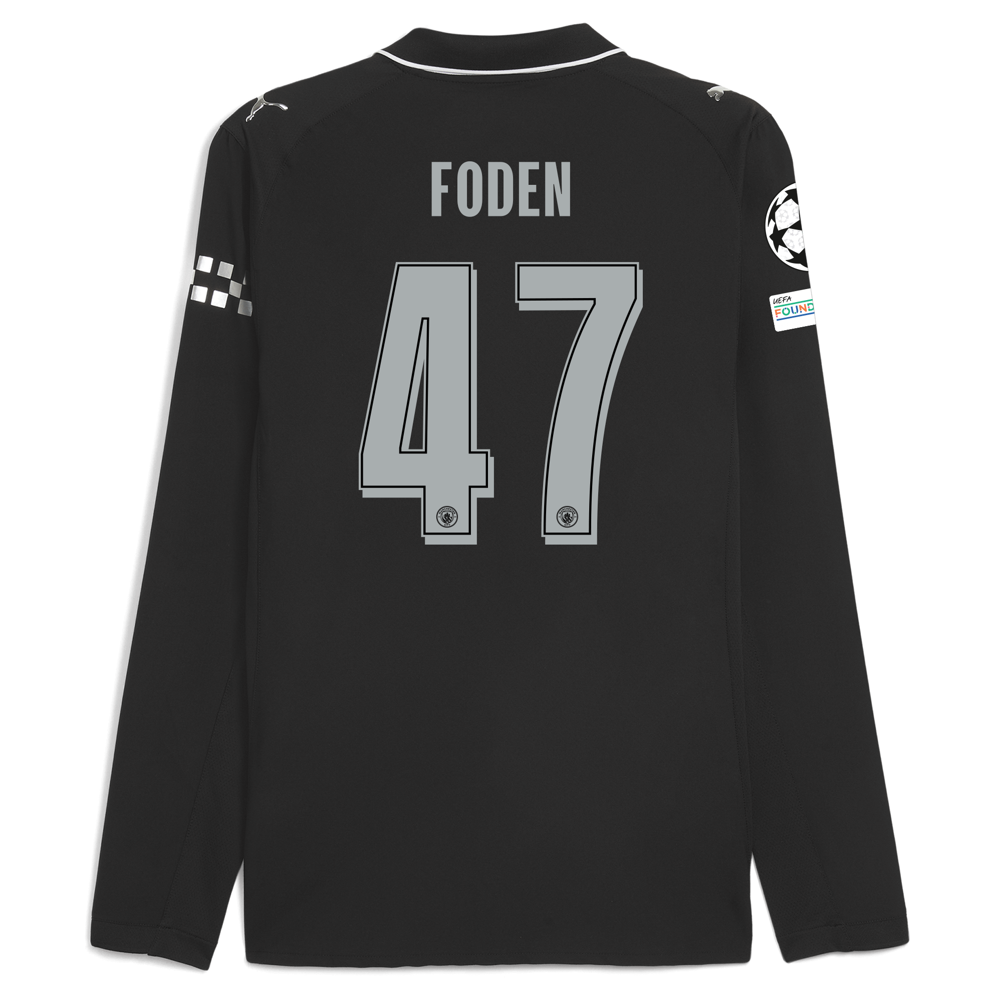 Manchester City manchester city man city champions league away authentic jersey 202526 long sleeve with foden 47 printing Collection - ManchesterCitystore.com