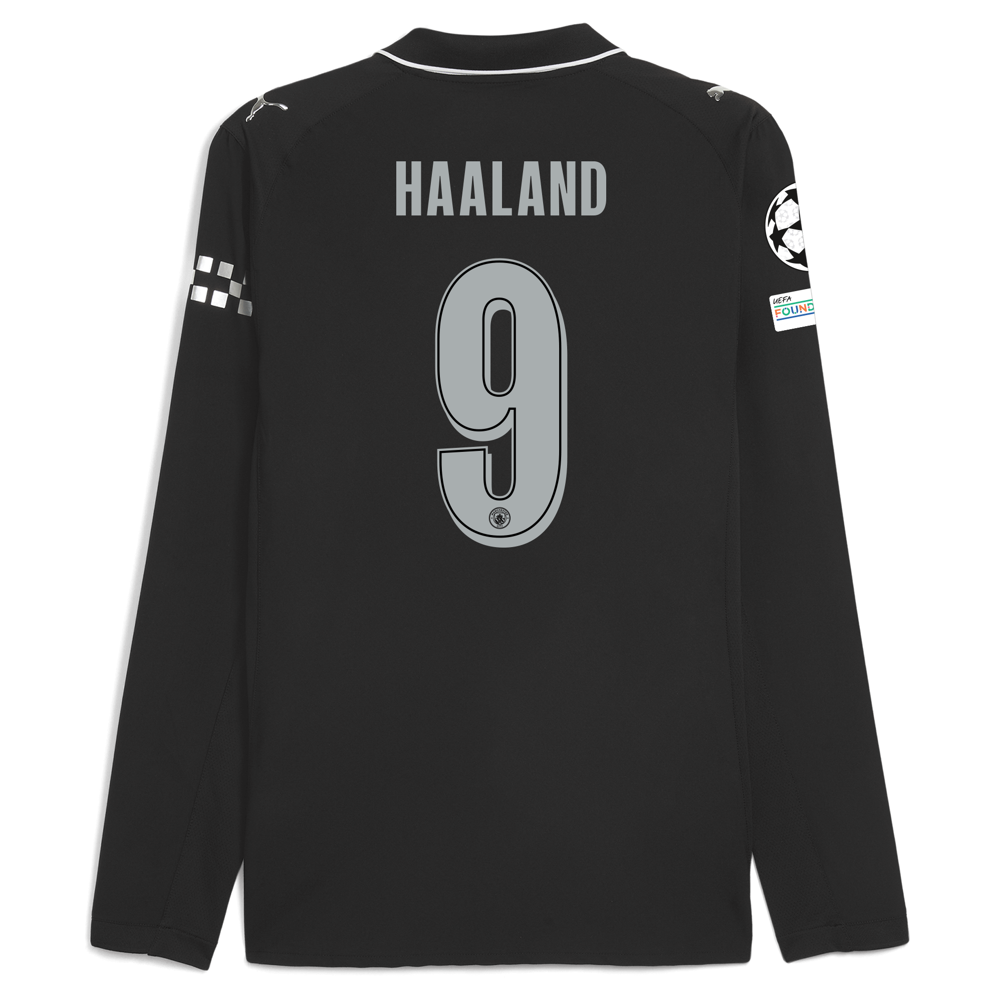 Manchester City manchester city man city champions league away authentic jersey 202526 long sleeve with haaland 9 printing Collection - ManchesterCitystore.com