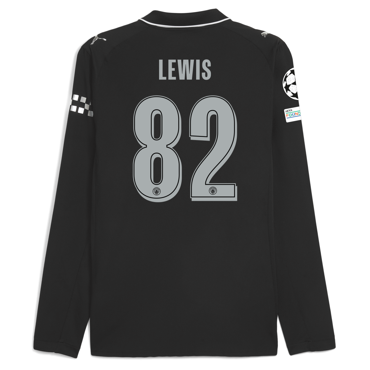 Manchester City manchester city man city champions league away authentic jersey 202526 long sleeve with lewis 82 printing Collection - ManchesterCitystore.com