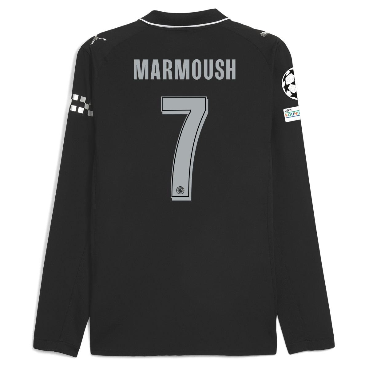 Manchester City manchester city man city champions league away authentic jersey 202526 long sleeve with marmoush 7 printing Collection - ManchesterCitystore.com