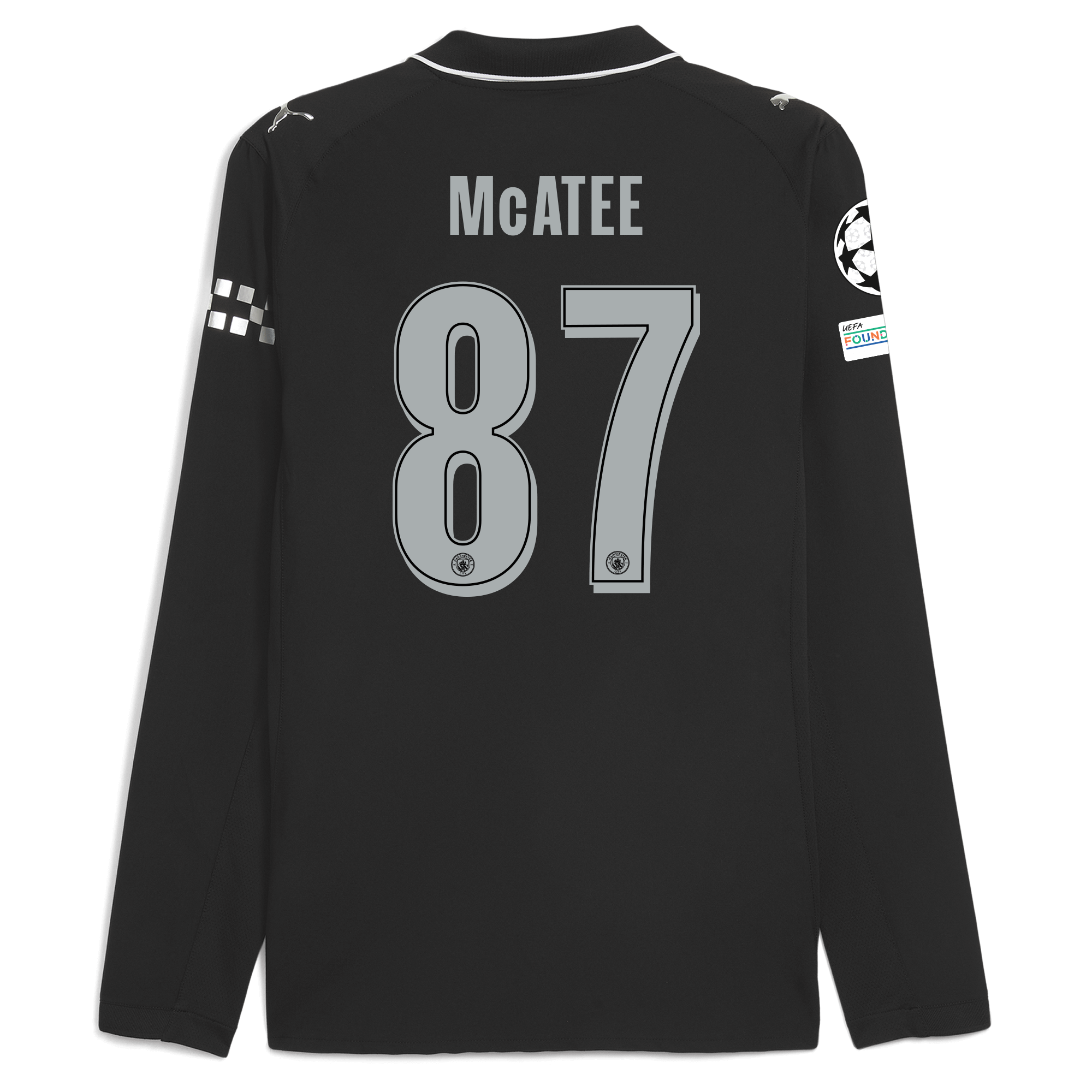 Manchester City manchester city man city champions league away authentic jersey 202526 long sleeve with mcatee 87 printing Collection - ManchesterCitystore.com
