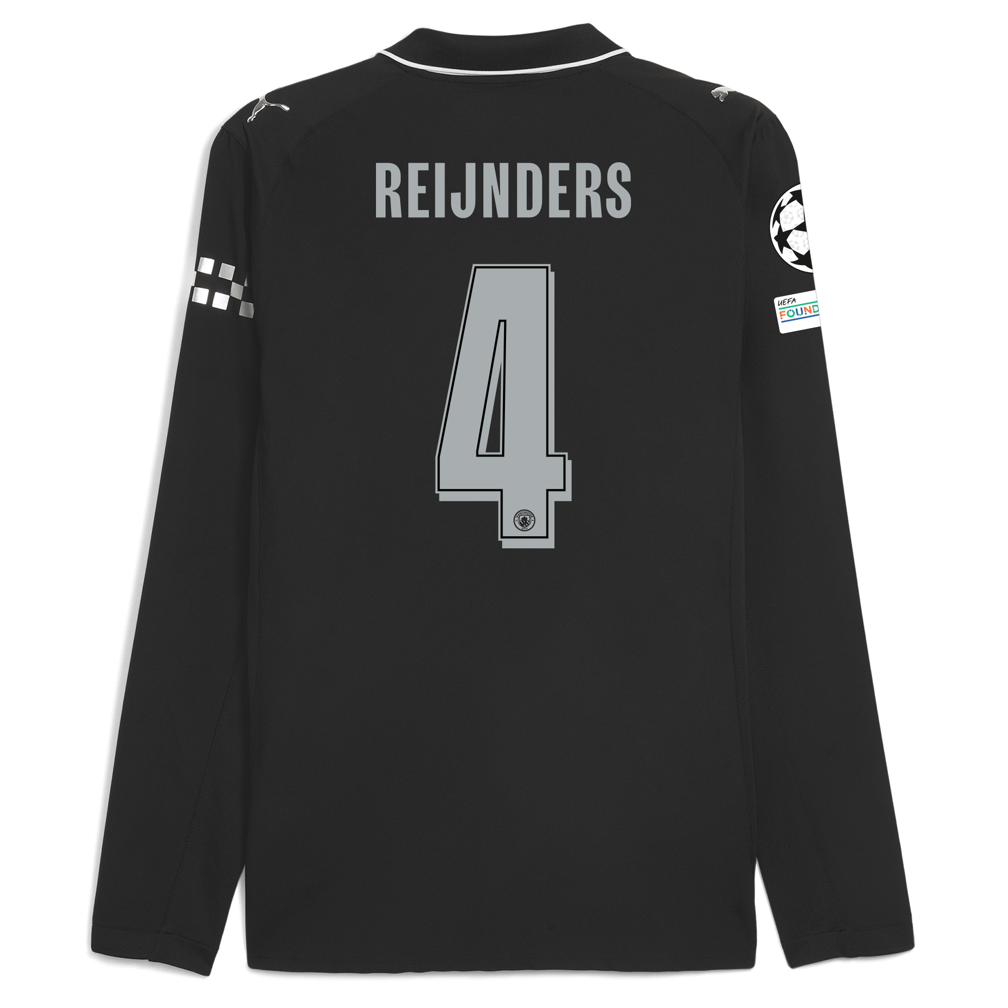 Manchester City manchester city man city champions league away authentic jersey 202526 long sleeve with reijnders 4 printing Collection - ManchesterCitystore.com
