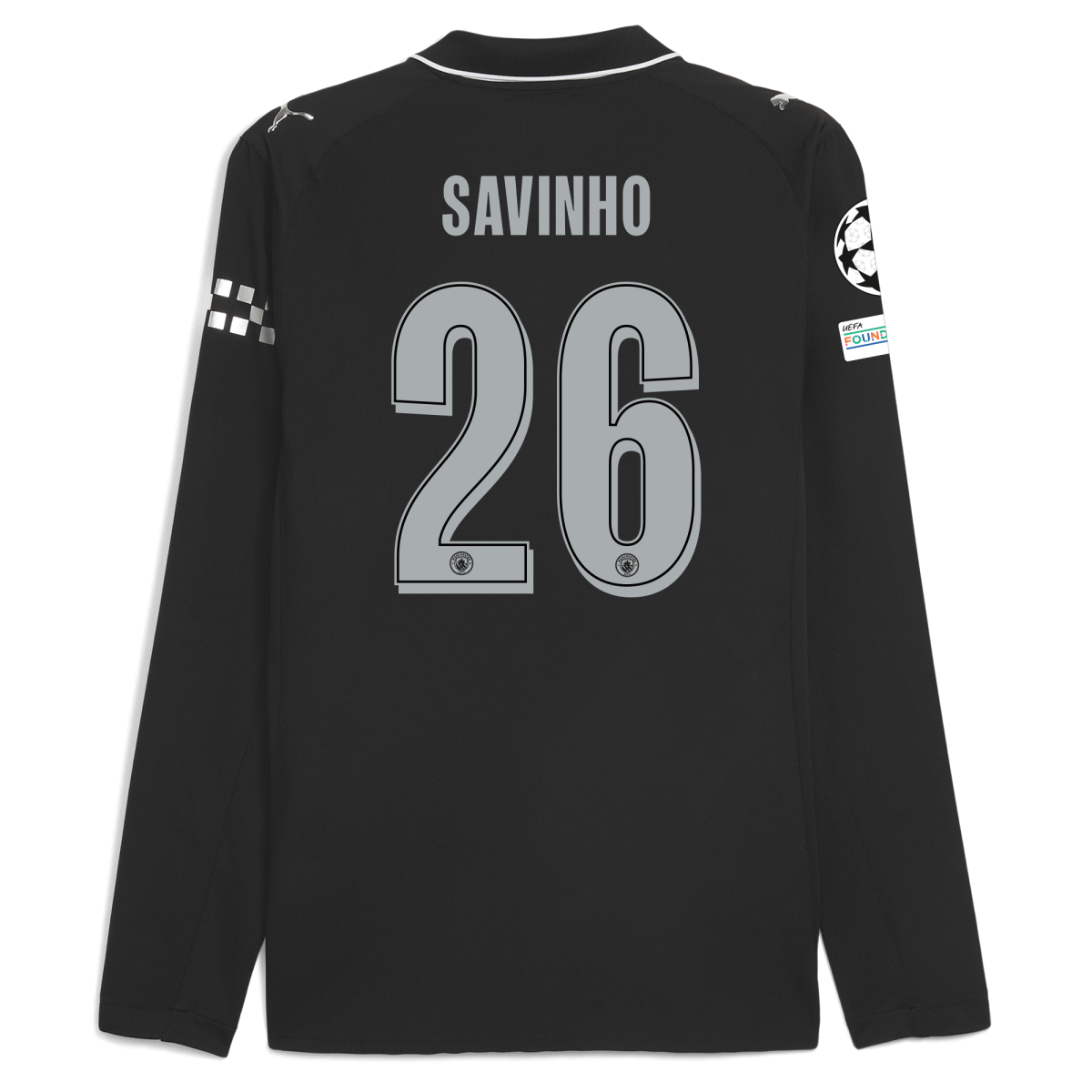 Manchester City manchester city man city champions league away authentic jersey 202526 long sleeve with savinho 26 printing Collection - ManchesterCitystore.com