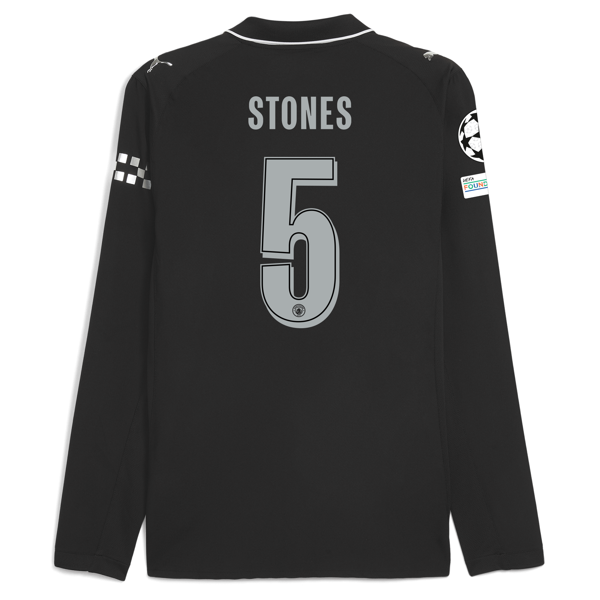 Manchester City manchester city man city champions league away authentic jersey 202526 long sleeve with stones 5 printing Collection - ManchesterCitystore.com