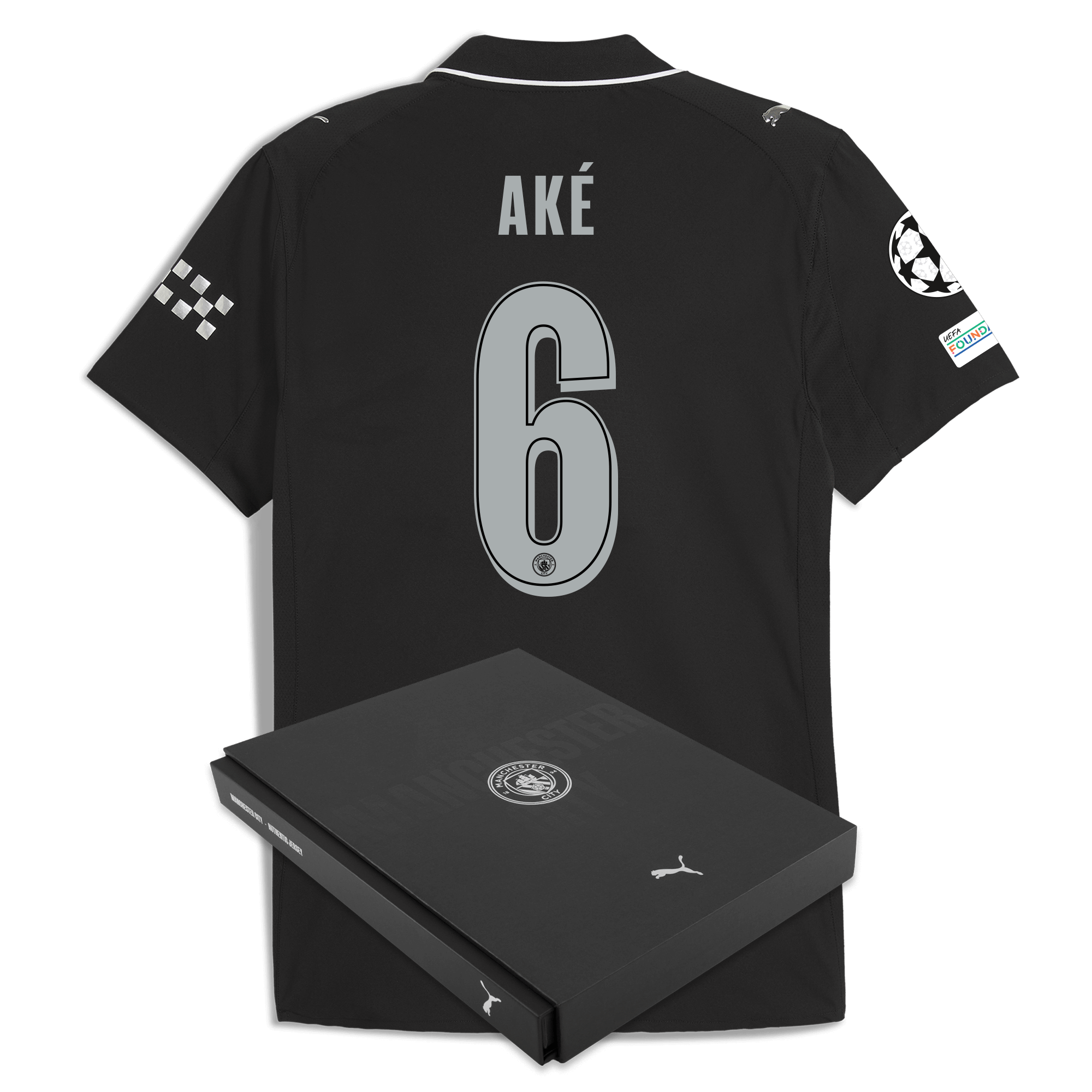 Manchester City manchester city man city champions league away authentic jersey 202526 with ake 6 printing in gift box Collection - ManchesterCitystore.com