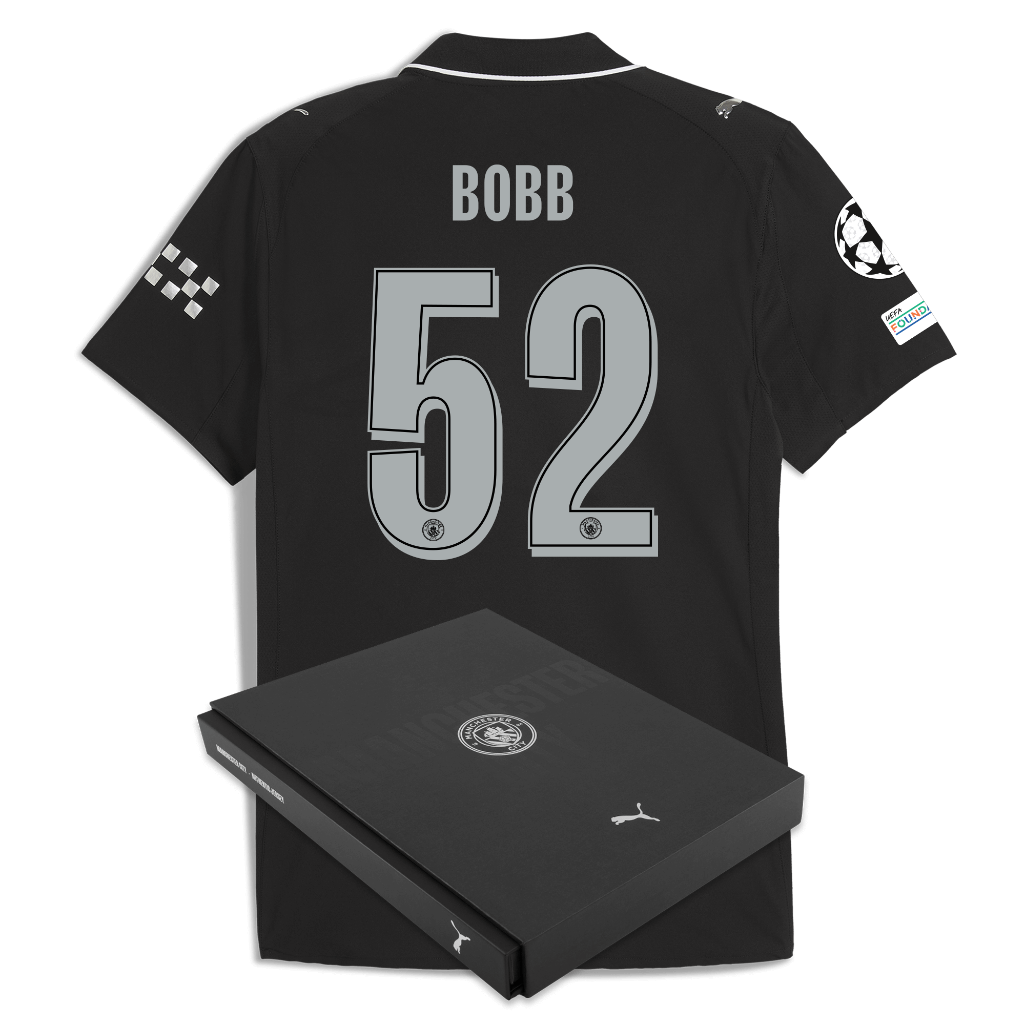 Manchester City manchester city man city champions league away authentic jersey 202526 with bobb 52 printing in gift box Collection - ManchesterCitystore.com