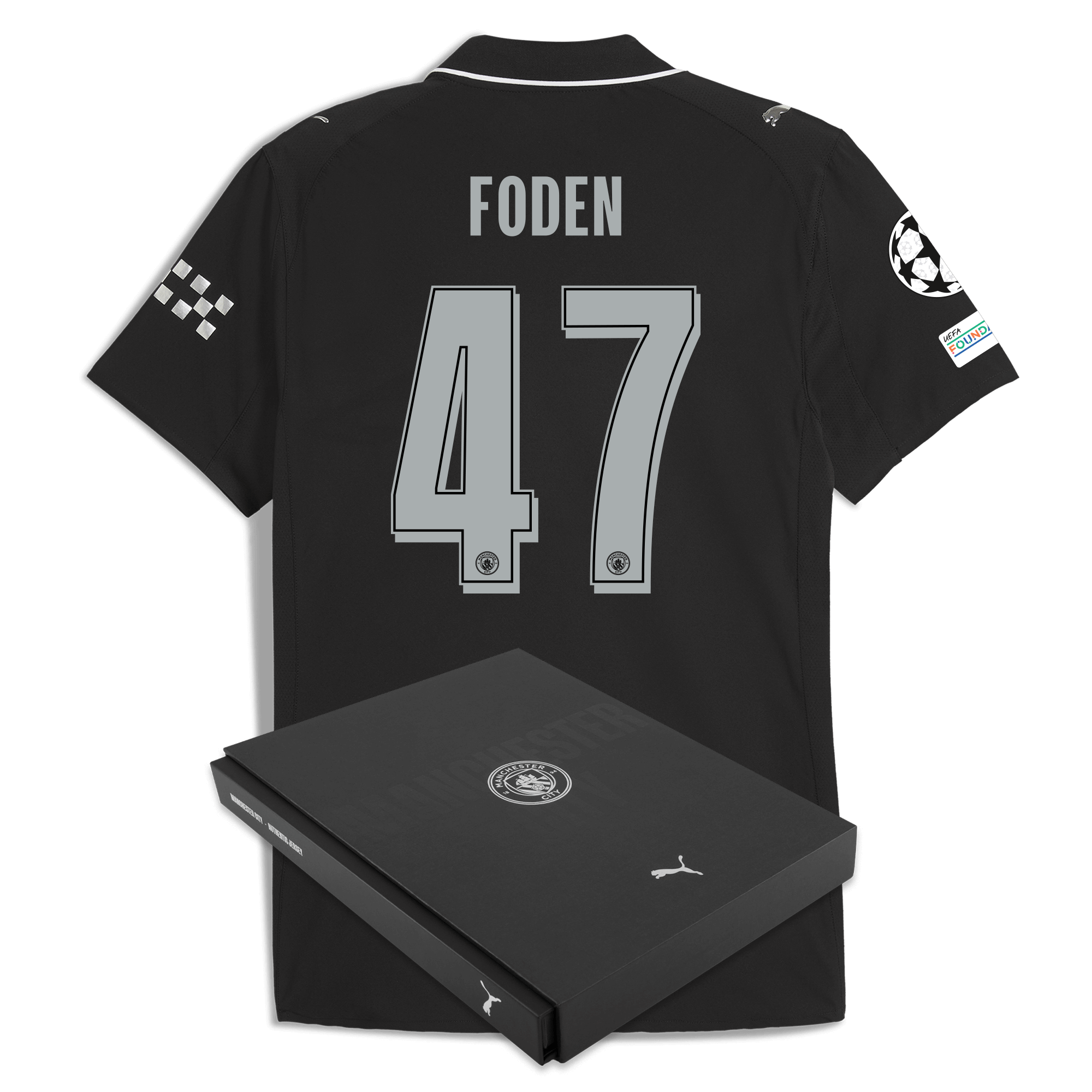Manchester City manchester city man city champions league away authentic jersey 202526 with foden 47 printing in gift box Collection - ManchesterCitystore.com