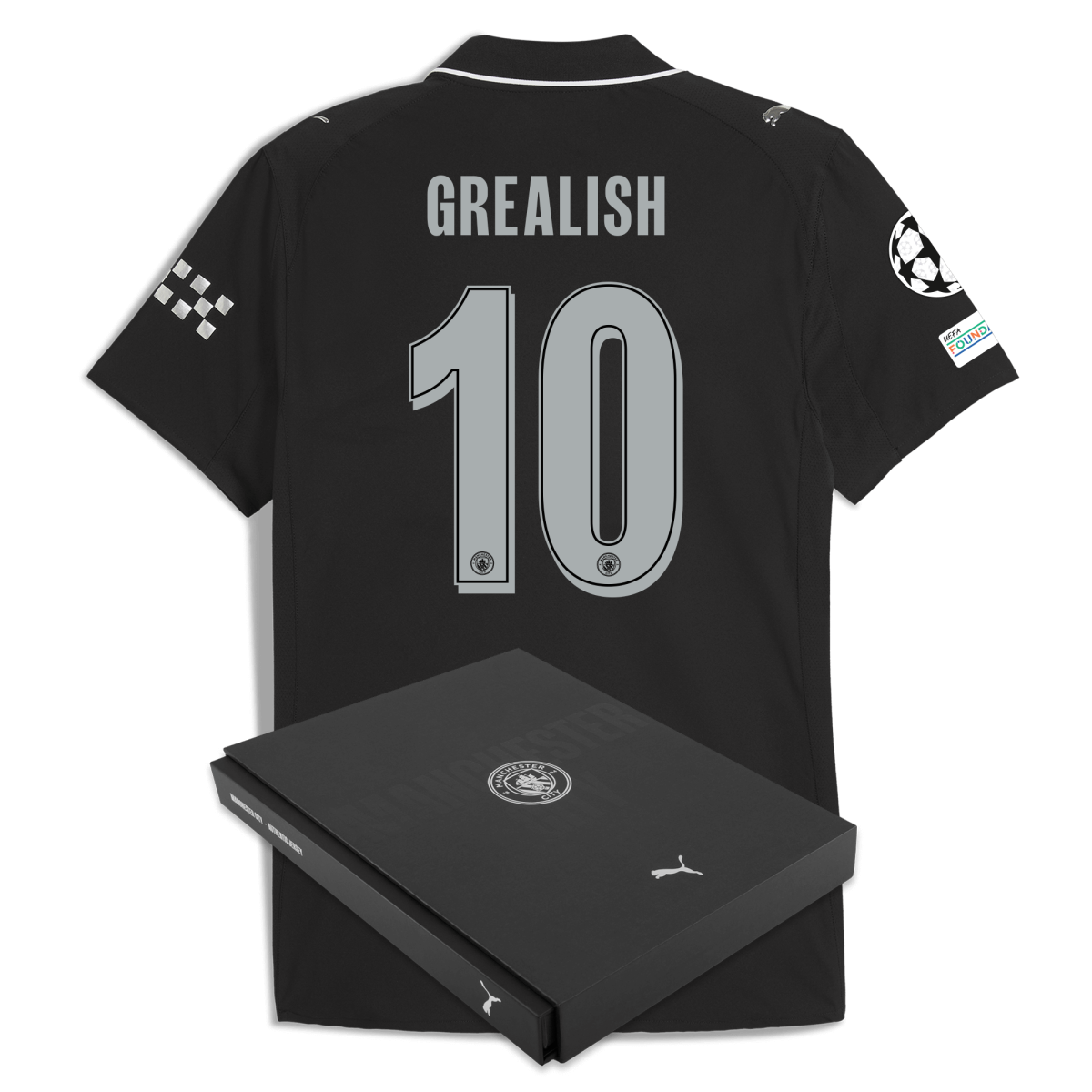 Manchester City manchester city man city champions league away authentic jersey 202526 with grealish 10 printing in gift box Collection - ManchesterCitystore.com