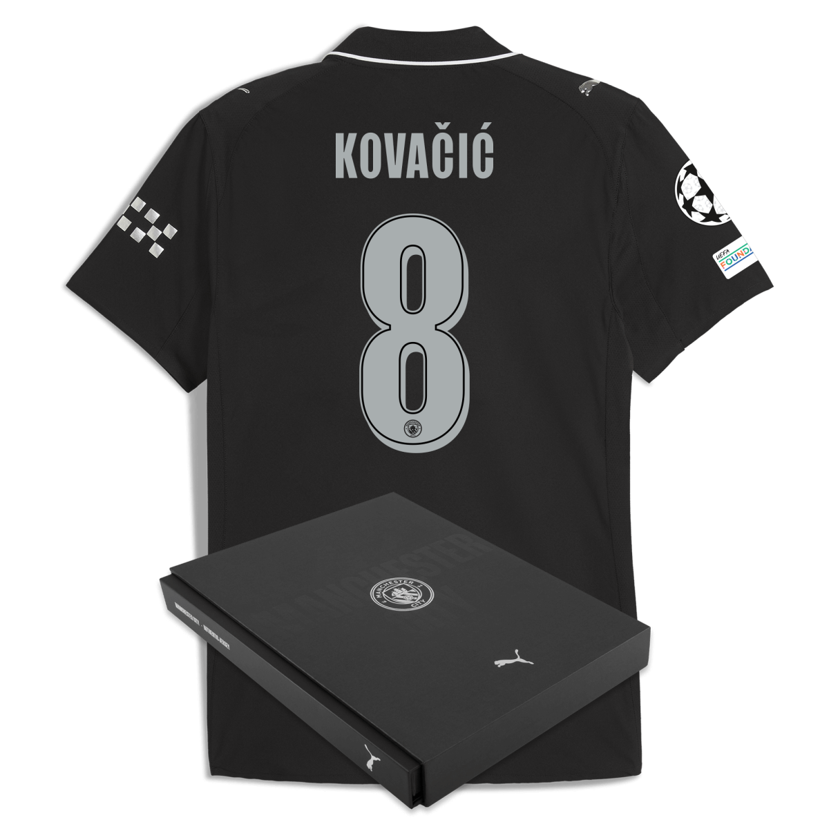 Manchester City manchester city man city champions league away authentic jersey 202526 with kovacic 8 printing in gift box Collection - ManchesterCitystore.com
