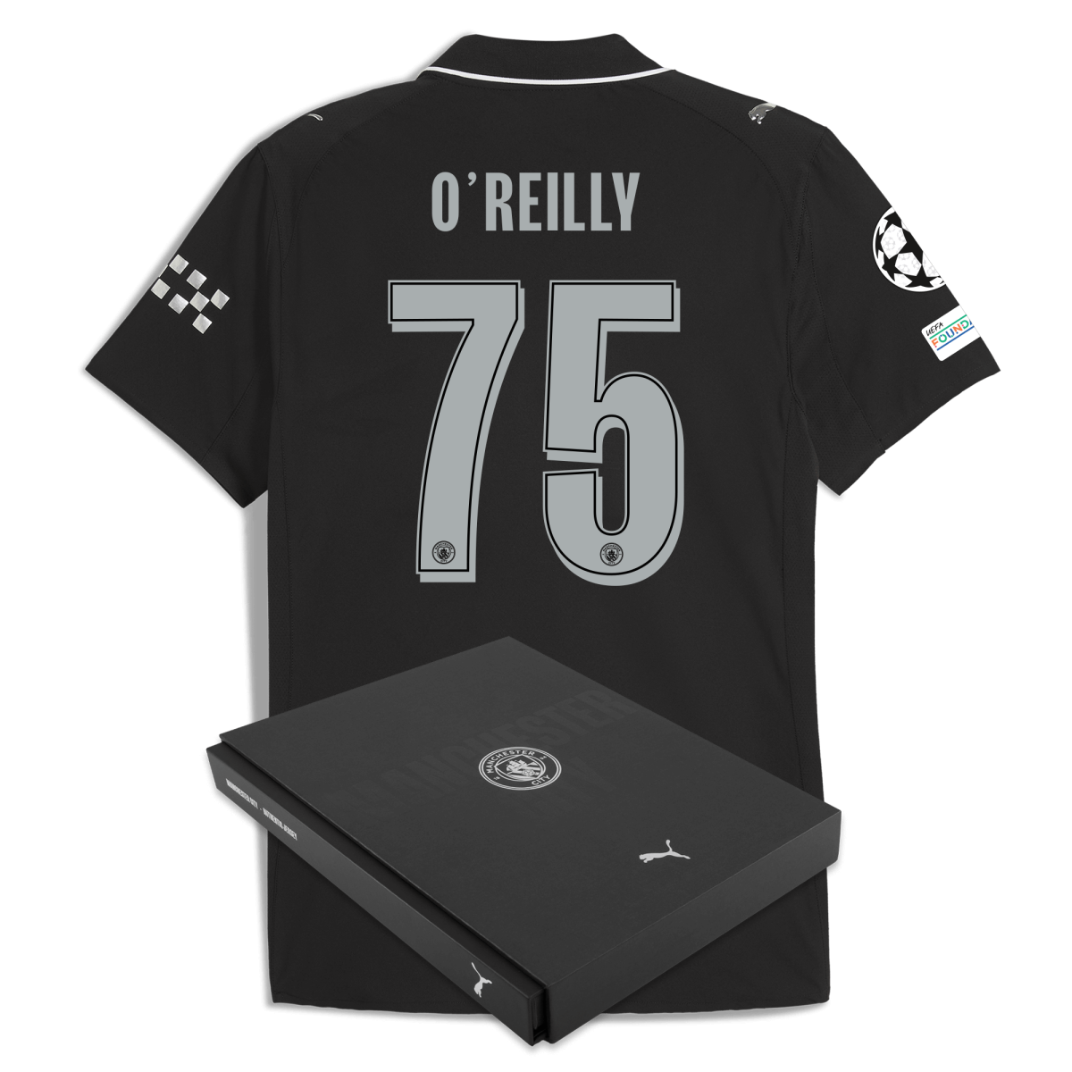 Manchester City manchester city man city champions league away authentic jersey 202526 with oreilly 75 printing in gift box Collection - ManchesterCitystore.com