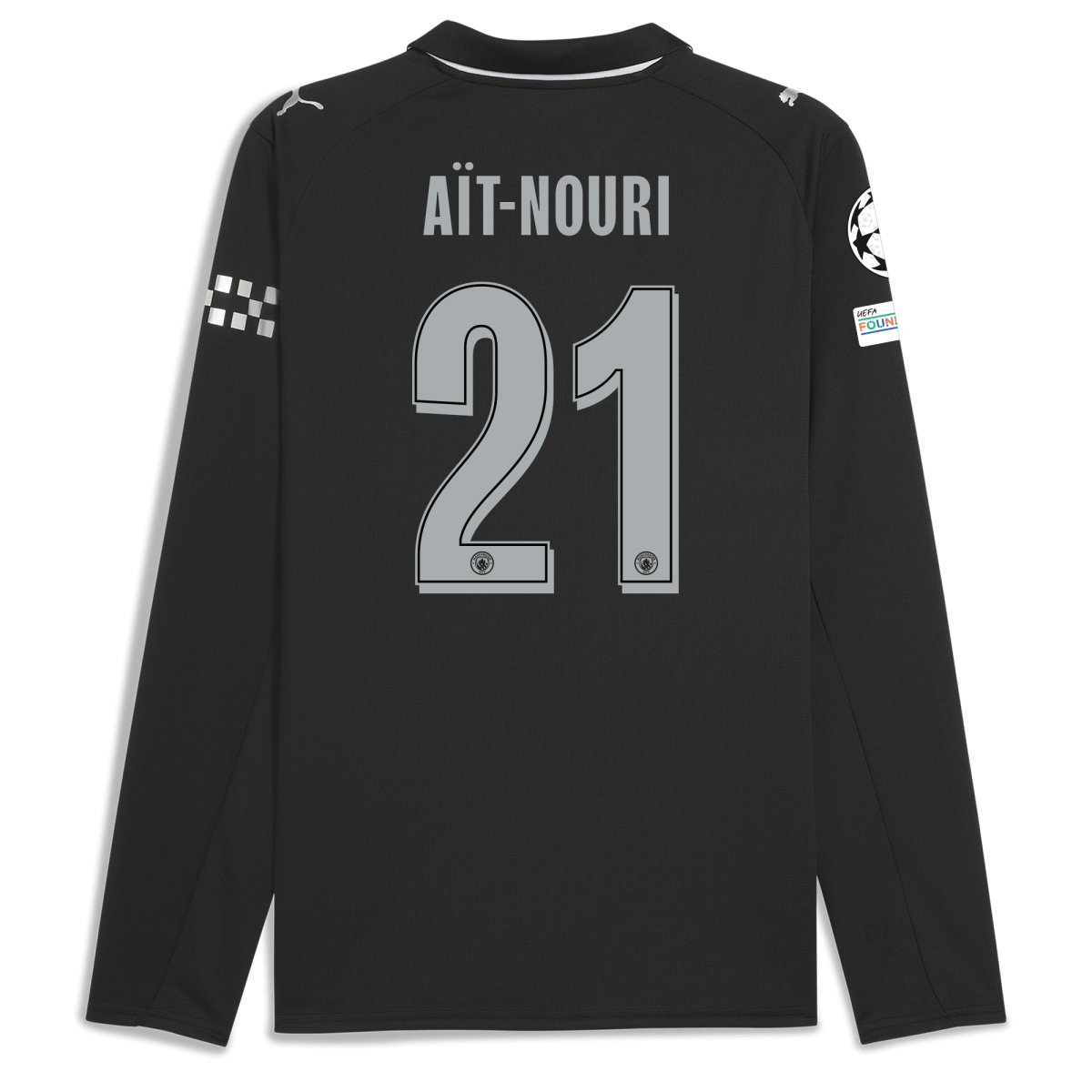 Manchester City manchester city man city champions league away jersey 202526 long sleeve with ait-nouri 21 printing Collection - ManchesterCitystore.com