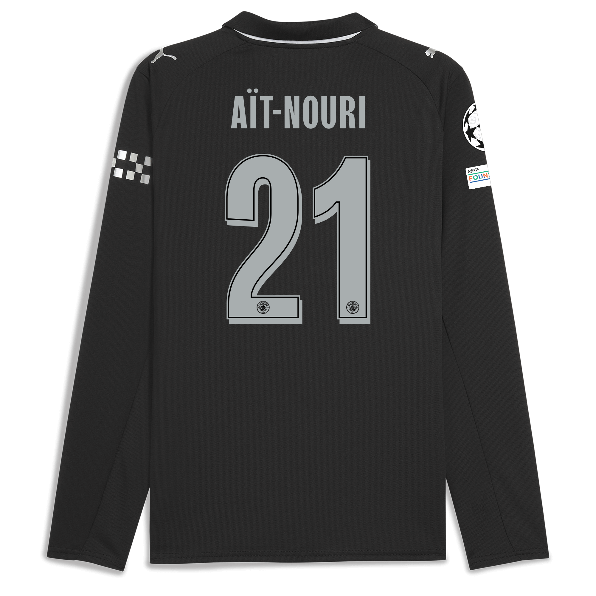Manchester City manchester city man city champions league away jersey 202526 long sleeve with ait-nouri 21 printing Collection - ManchesterCitystore.com
