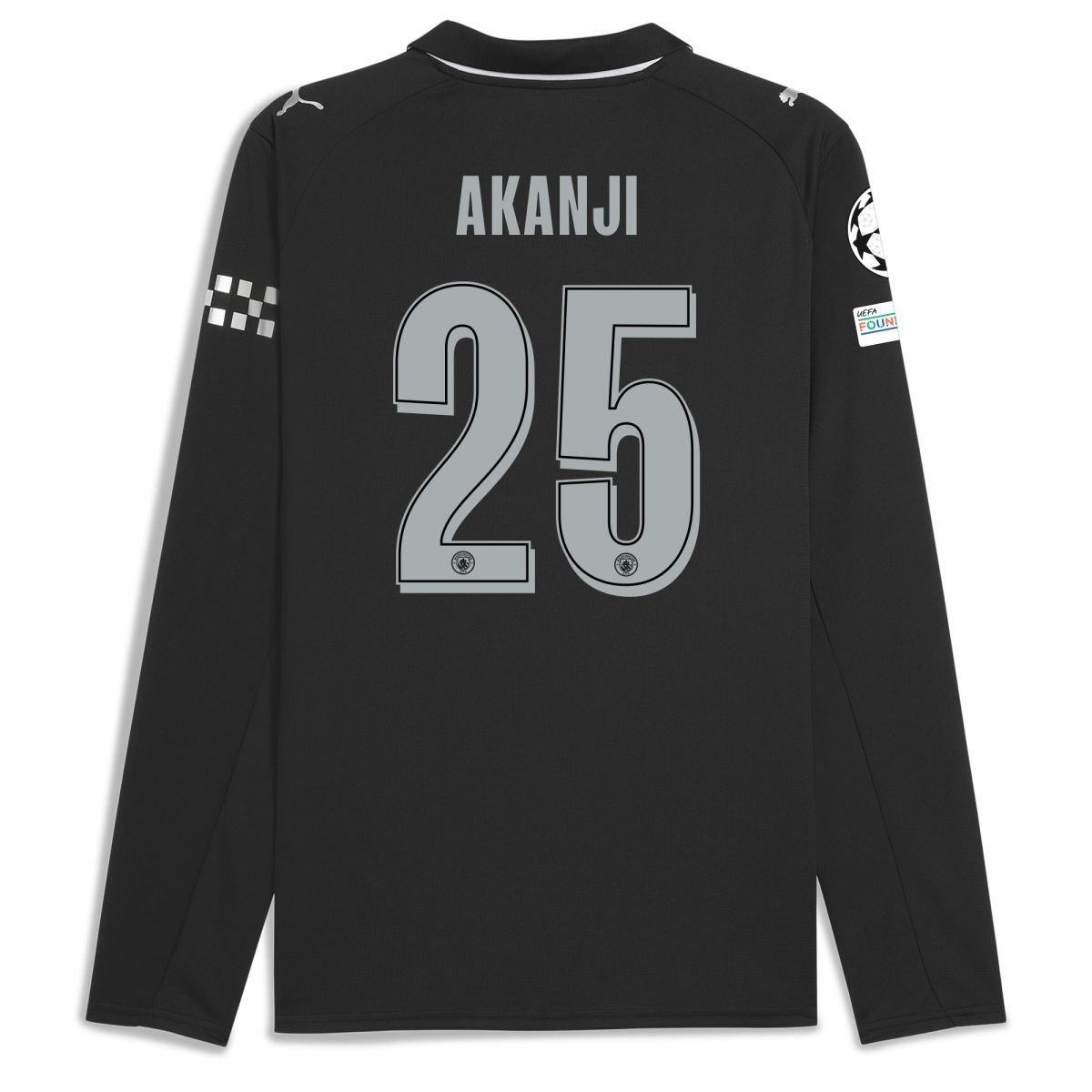 Manchester City manchester city man city champions league away jersey 202526 long sleeve with akanji 25 printing Collection - ManchesterCitystore.com