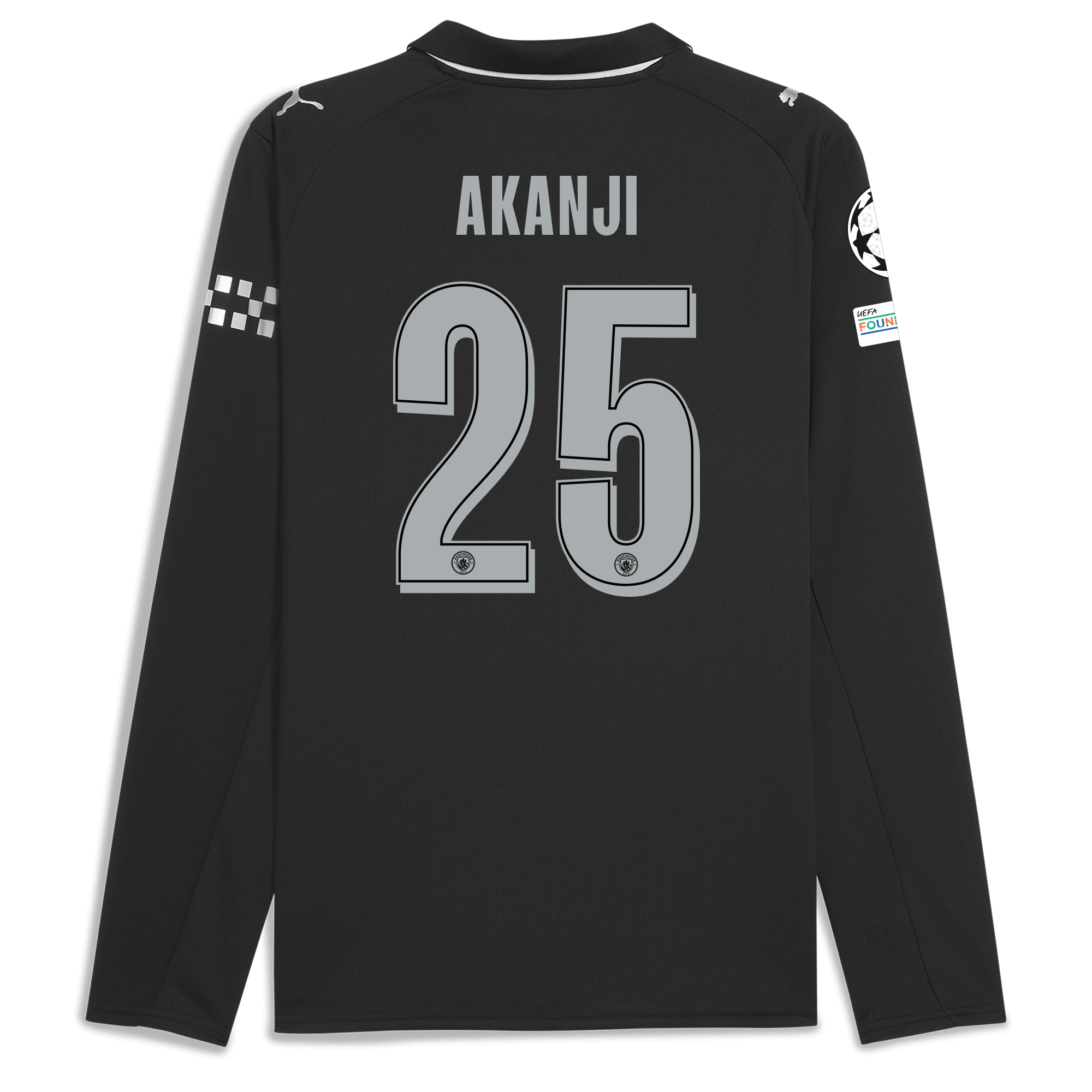 Manchester City manchester city man city champions league away jersey 202526 long sleeve with akanji 25 printing Collection - ManchesterCitystore.com