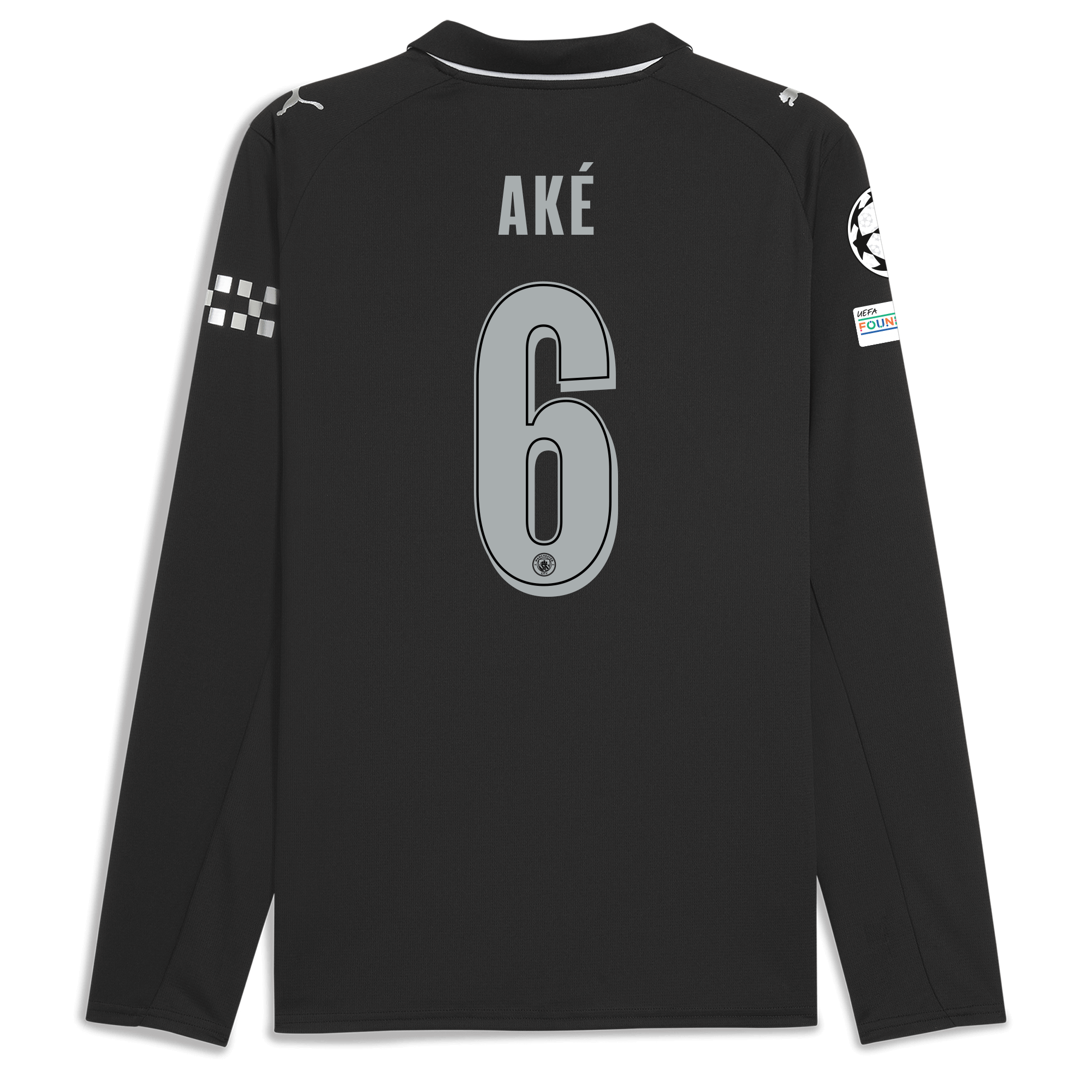 Manchester City manchester city man city champions league away jersey 202526 long sleeve with ake 6 printing Collection - ManchesterCitystore.com