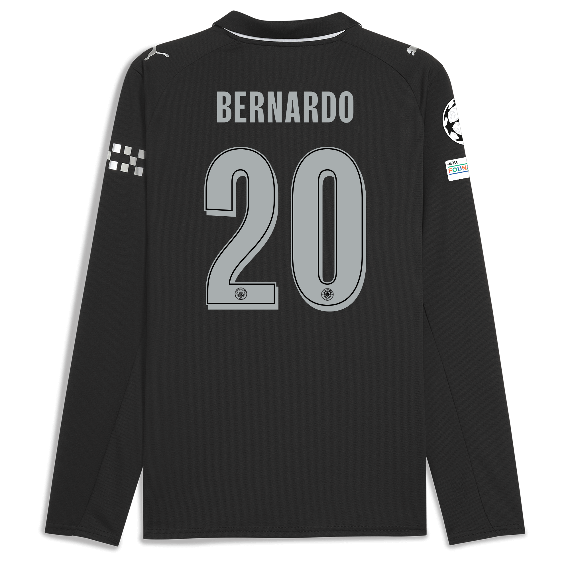 Manchester City manchester city man city champions league away jersey 202526 long sleeve with bernardo 20 printing Collection - ManchesterCitystore.com