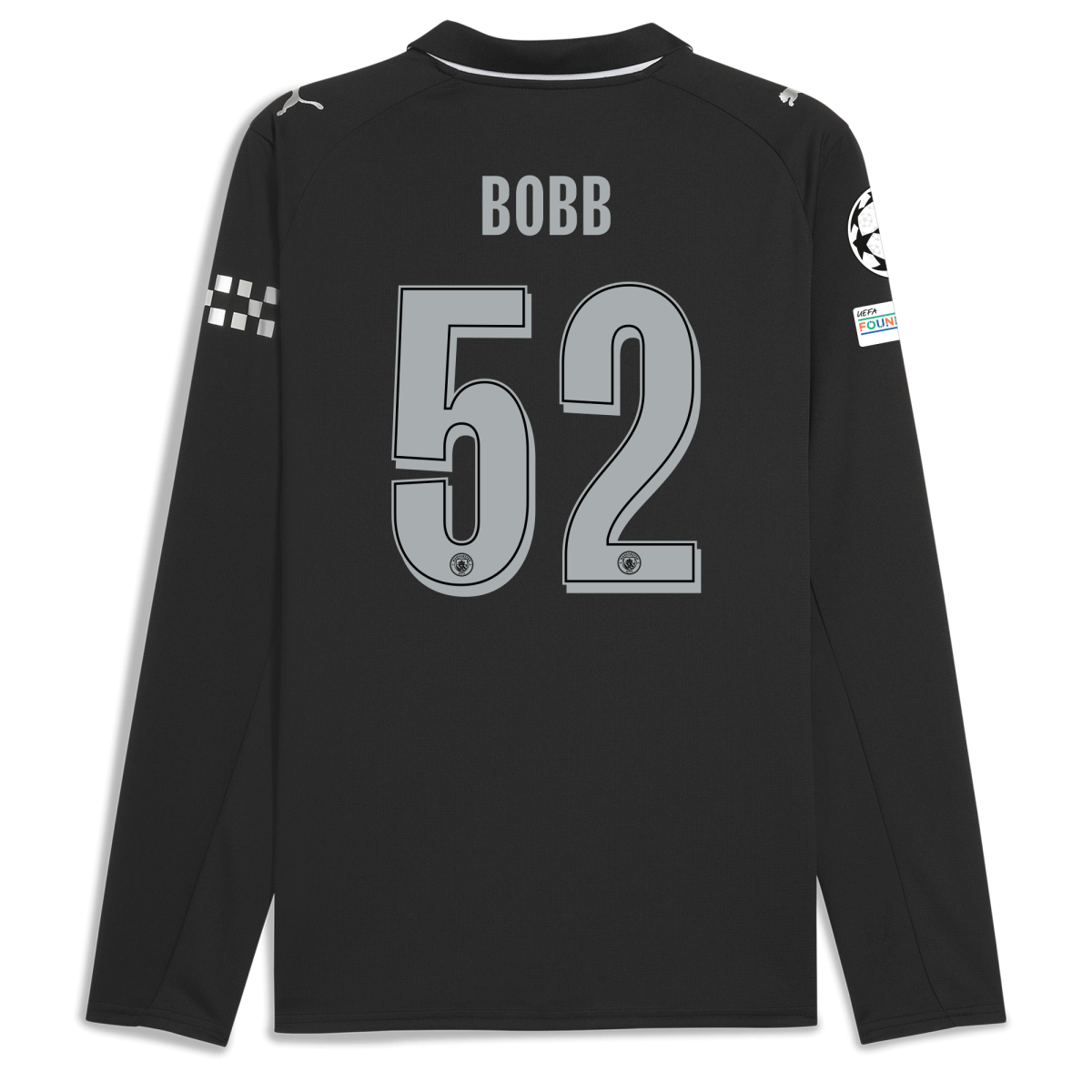 Manchester City manchester city man city champions league away jersey 202526 long sleeve with bobb 52 printing Collection - ManchesterCitystore.com