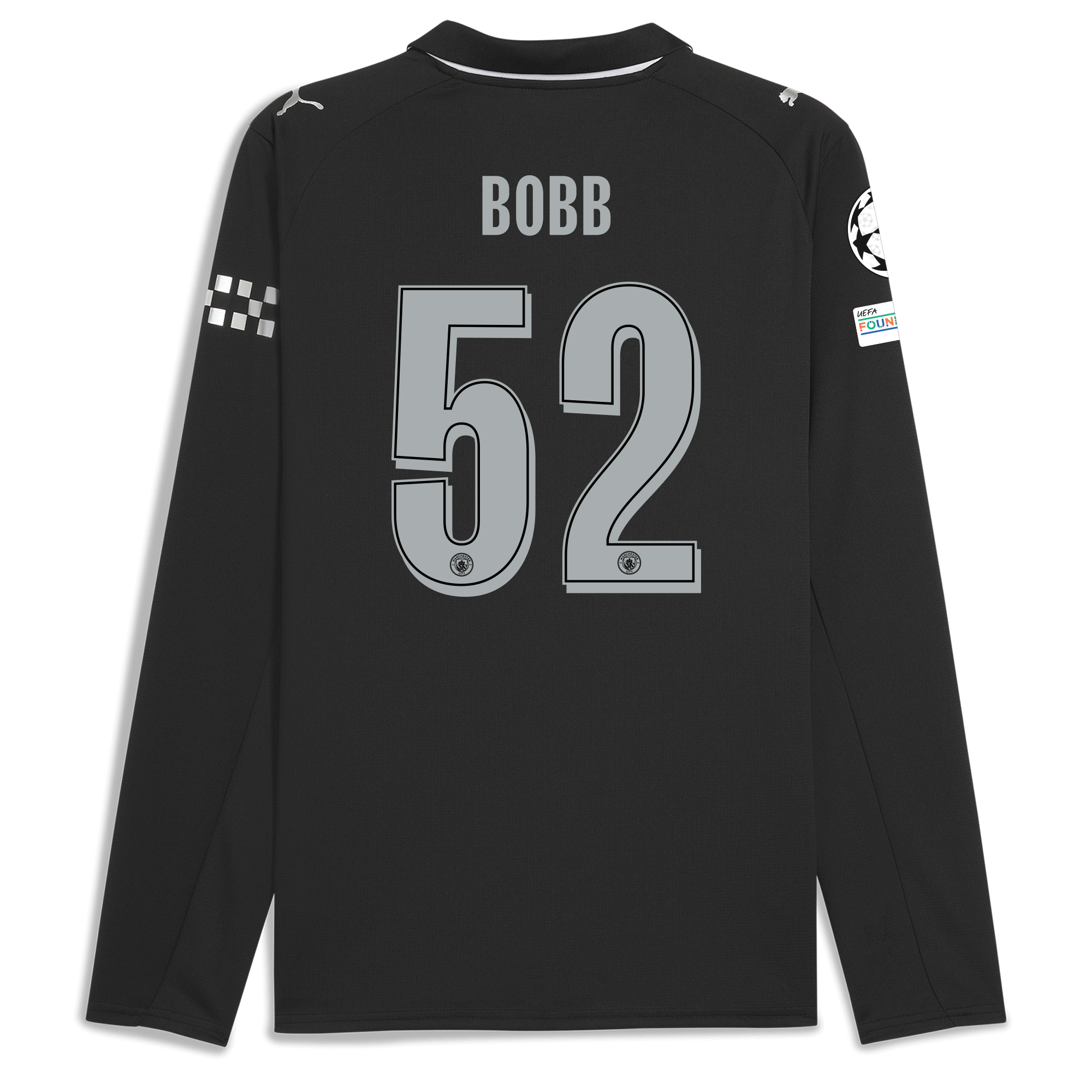 Manchester City manchester city man city champions league away jersey 202526 long sleeve with bobb 52 printing Collection - ManchesterCitystore.com