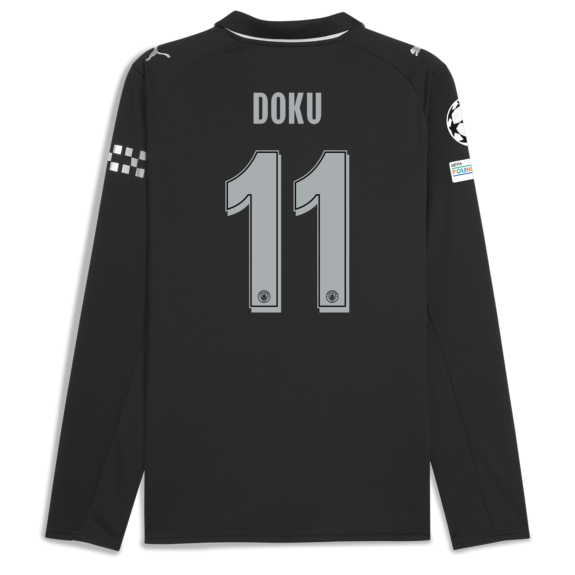Manchester City manchester city man city champions league away jersey 202526 long sleeve with doku 11 printing Collection - ManchesterCitystore.com