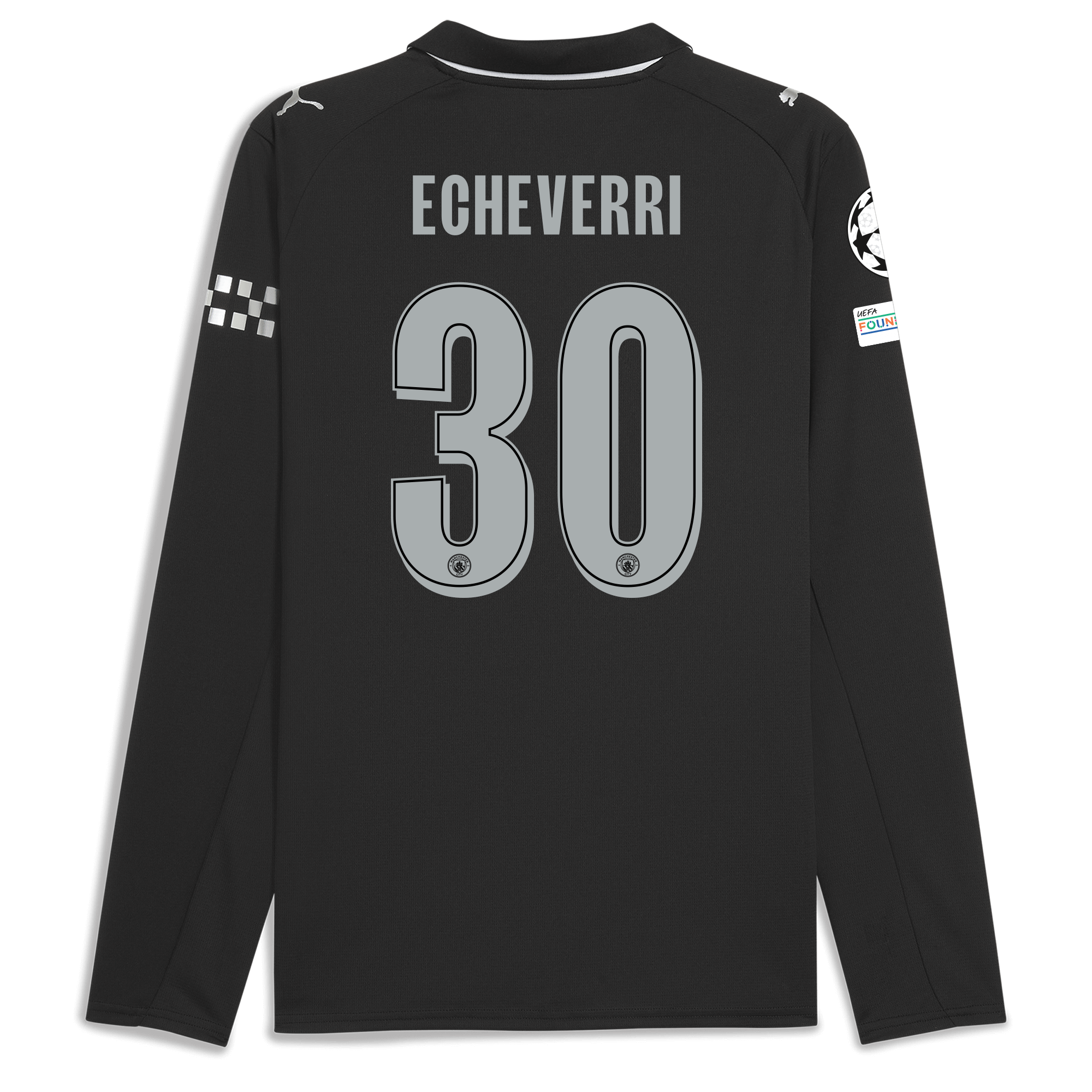 Manchester City manchester city man city champions league away jersey 202526 long sleeve with echeverri 30 printing Collection - ManchesterCitystore.com