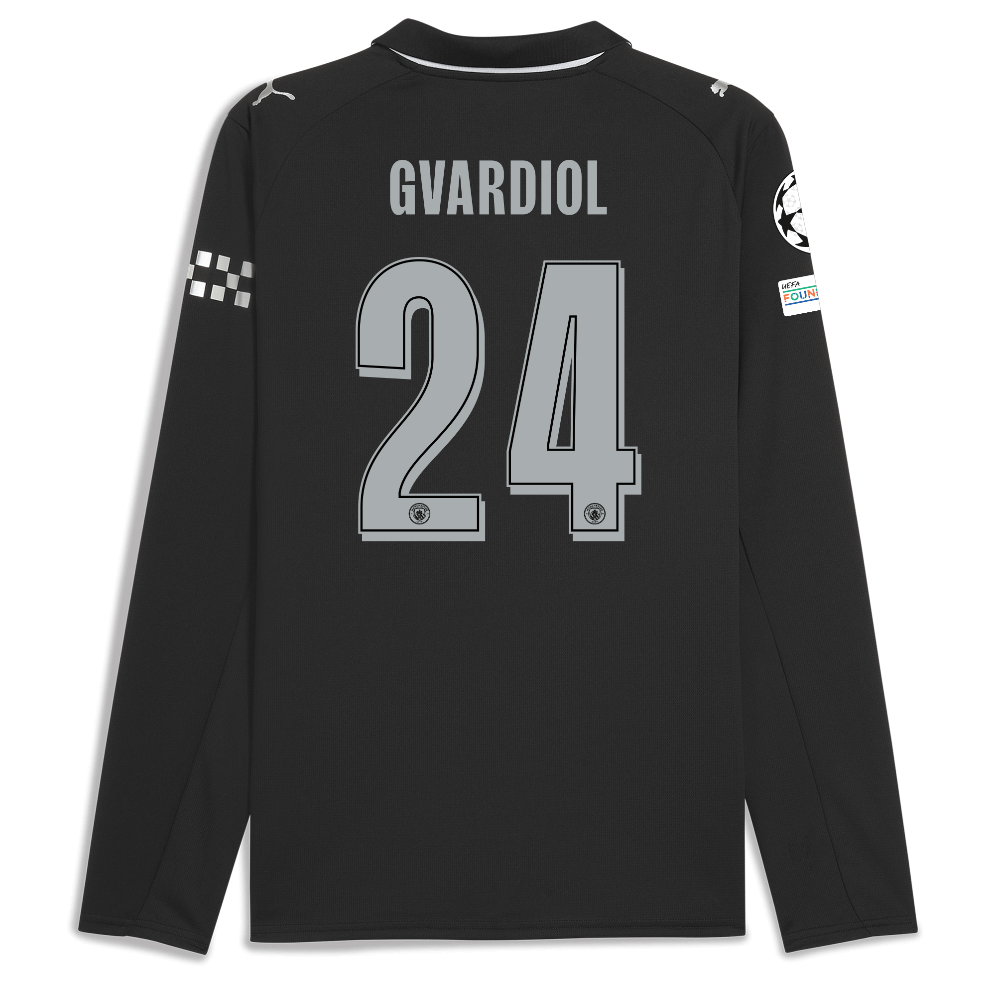 Manchester City manchester city man city champions league away jersey 202526 long sleeve with gvardiol 24 printing Collection - ManchesterCitystore.com
