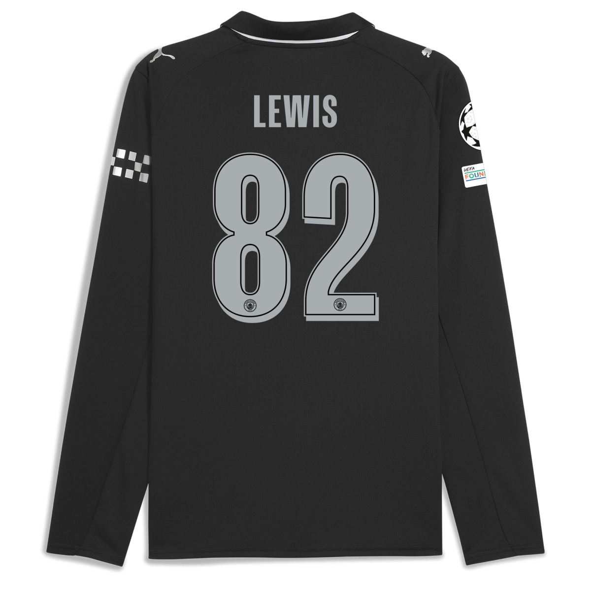 Manchester City manchester city man city champions league away jersey 202526 long sleeve with lewis 82 printing Collection - ManchesterCitystore.com