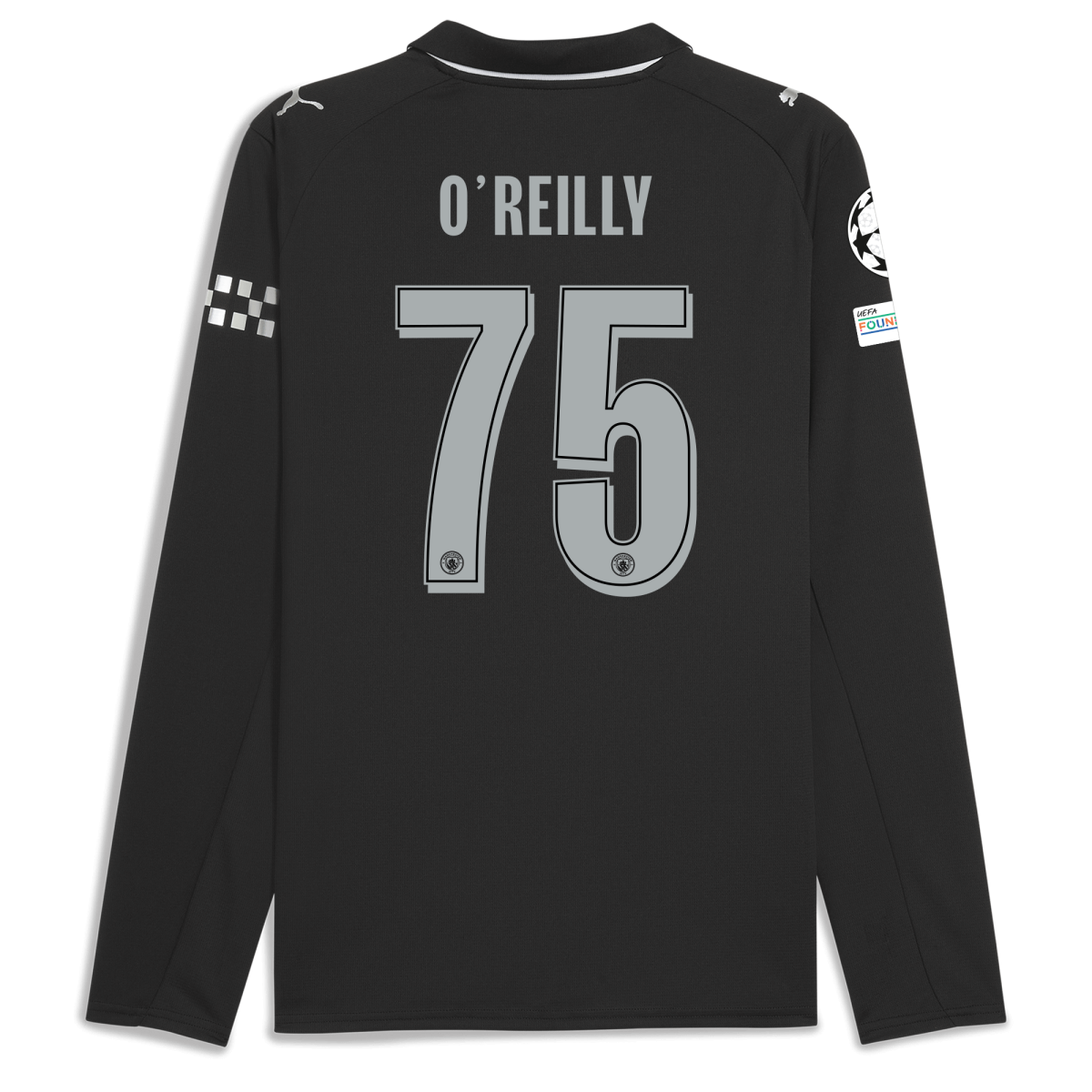 Manchester City manchester city man city champions league away jersey 202526 long sleeve with oreilly 75 printing Collection - ManchesterCitystore.com