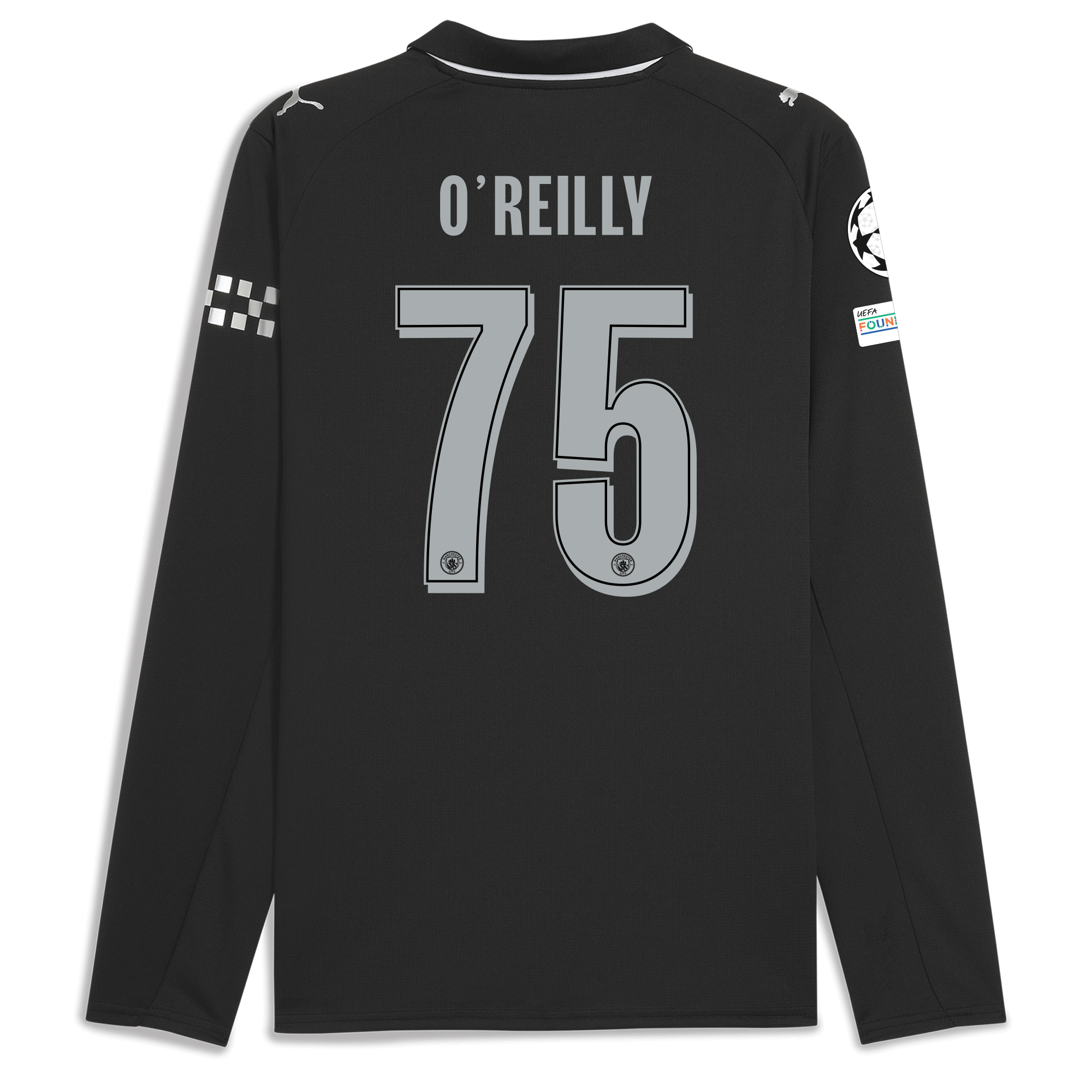 Manchester City manchester city man city champions league away jersey 202526 long sleeve with oreilly 75 printing Collection - ManchesterCitystore.com