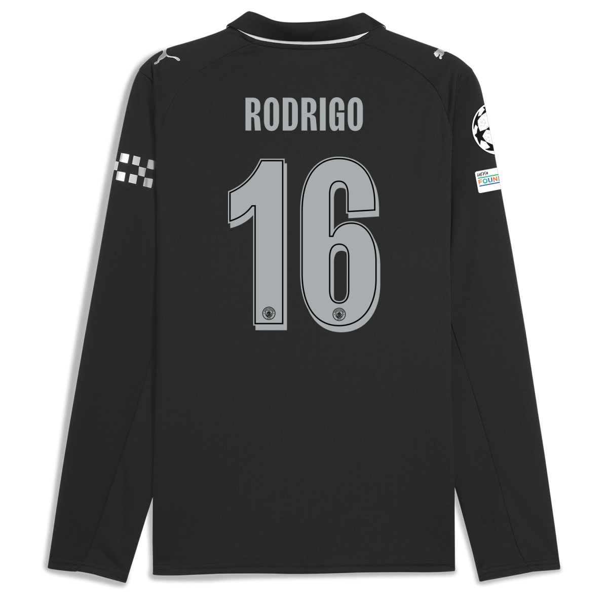 Manchester City manchester city man city champions league away jersey 202526 long sleeve with rodrigo 16 printing Collection - ManchesterCitystore.com