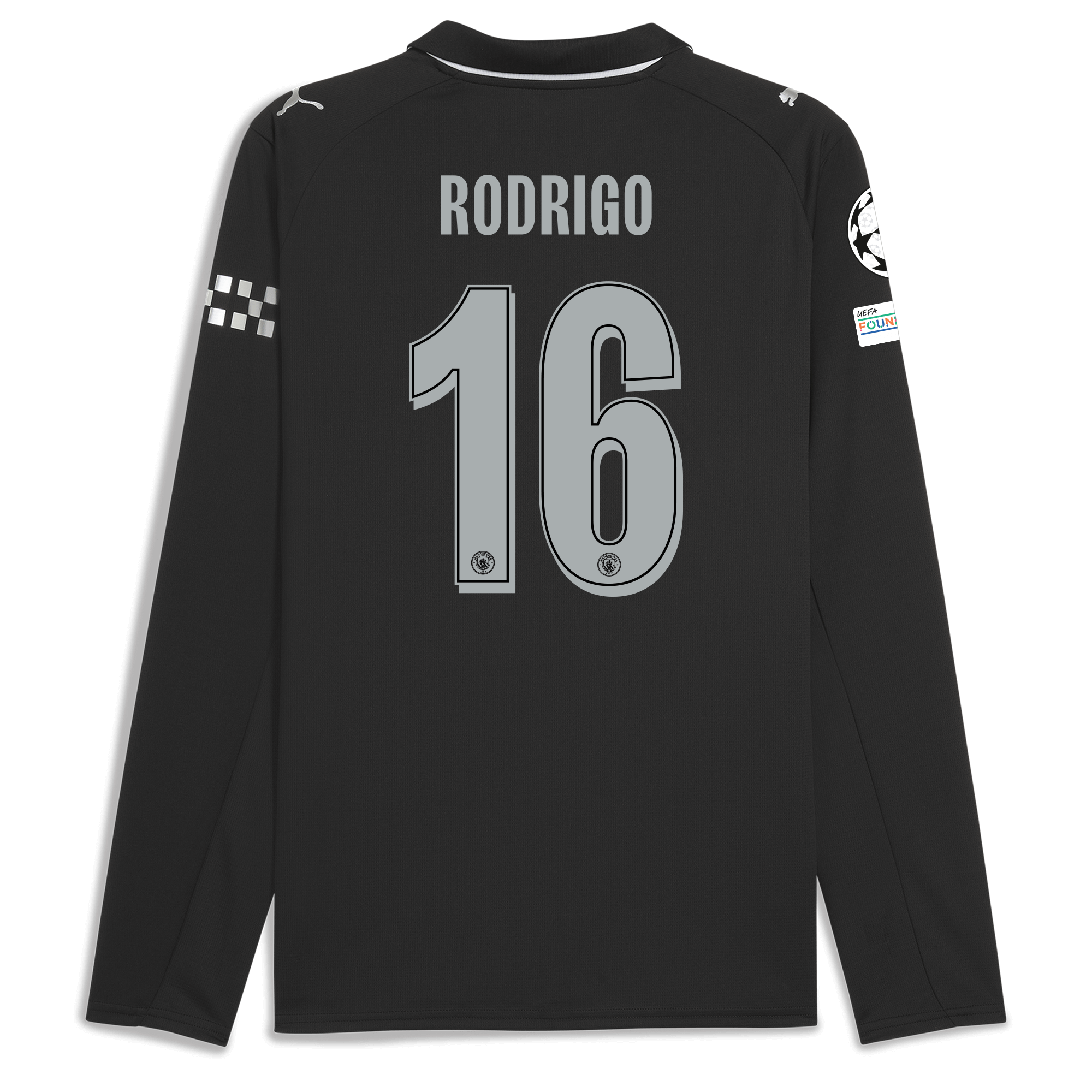 Manchester City manchester city man city champions league away jersey 202526 long sleeve with rodrigo 16 printing Collection - ManchesterCitystore.com