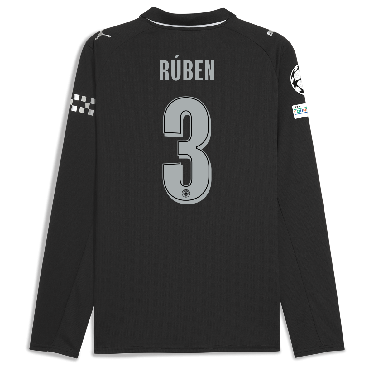 Manchester City manchester city man city champions league away jersey 202526 long sleeve with ruben 3 printing Collection - ManchesterCitystore.com