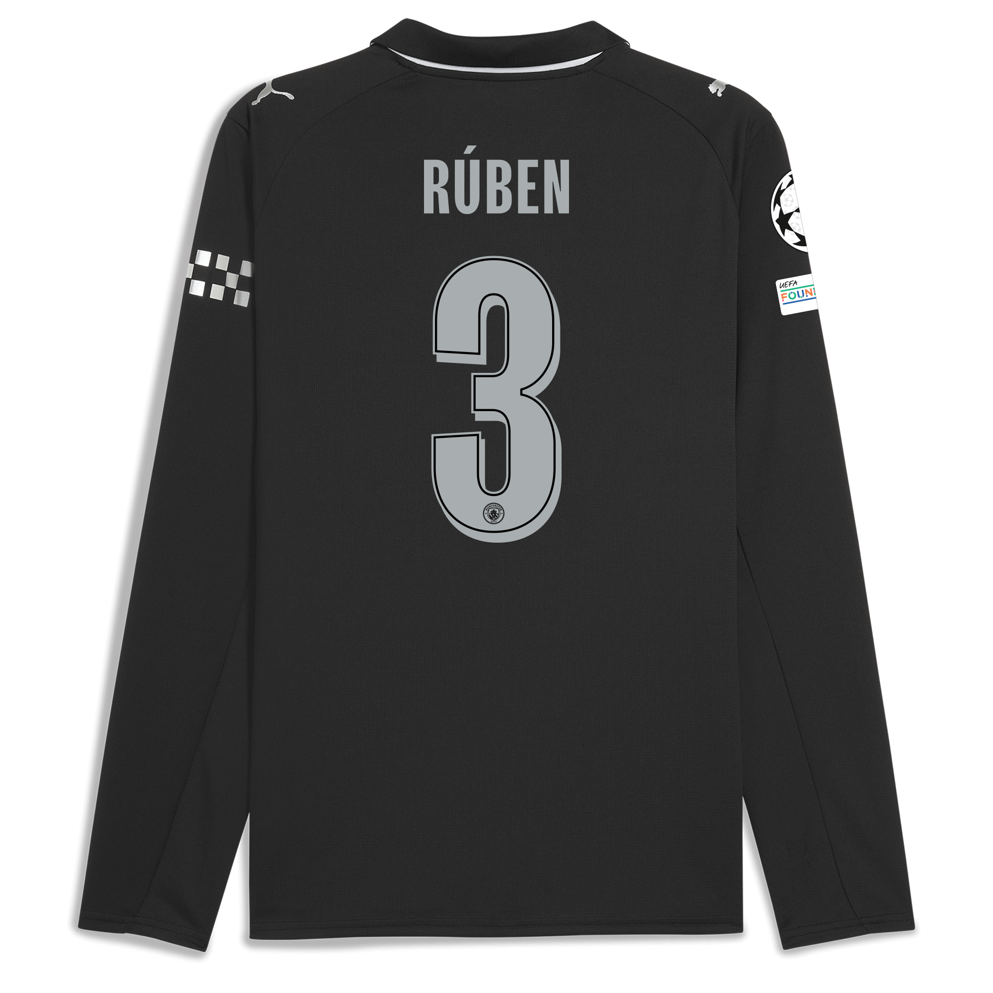Manchester City manchester city man city champions league away jersey 202526 long sleeve with ruben 3 printing Collection - ManchesterCitystore.com