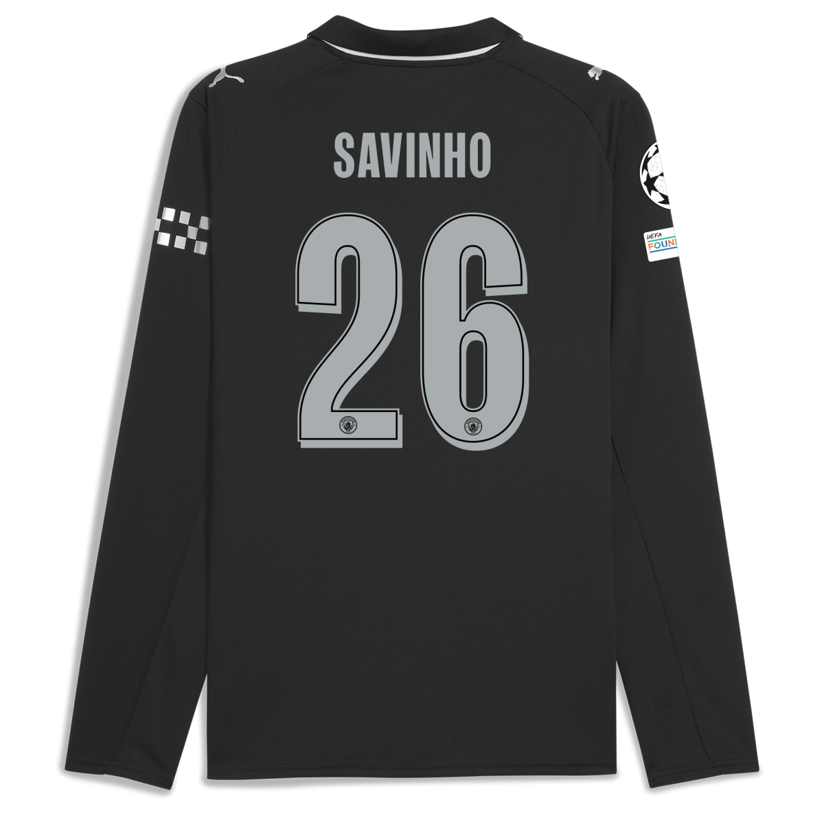 Manchester City manchester city man city champions league away jersey 202526 long sleeve with savinho 26 printing Collection - ManchesterCitystore.com