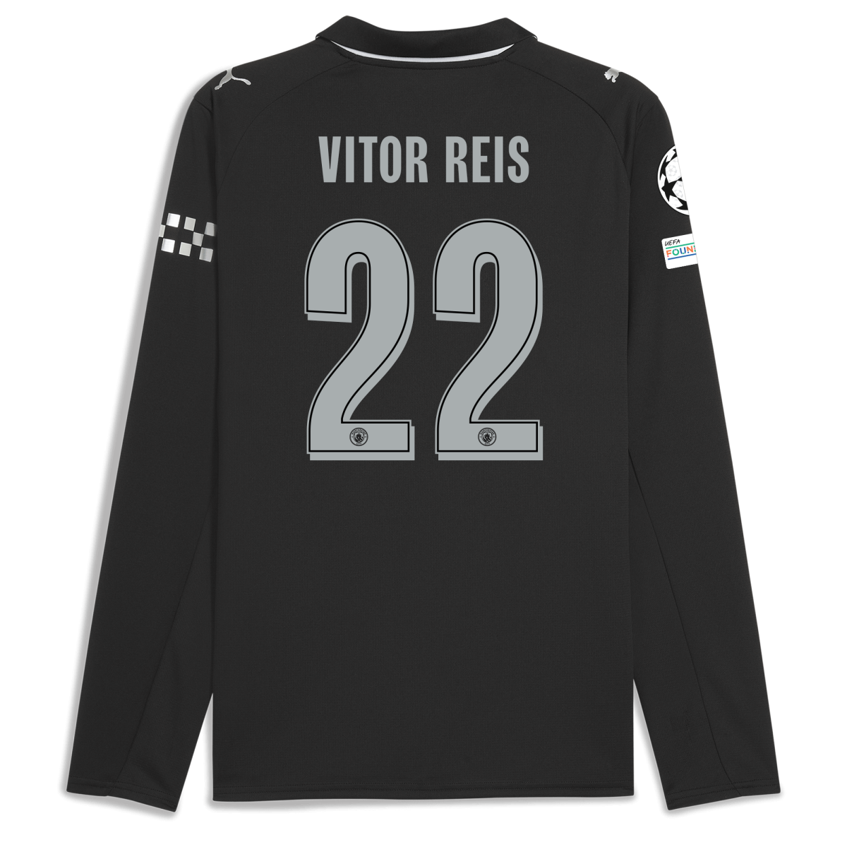Manchester City manchester city man city champions league away jersey 202526 long sleeve with vitor reis 22 printing Collection - ManchesterCitystore.com
