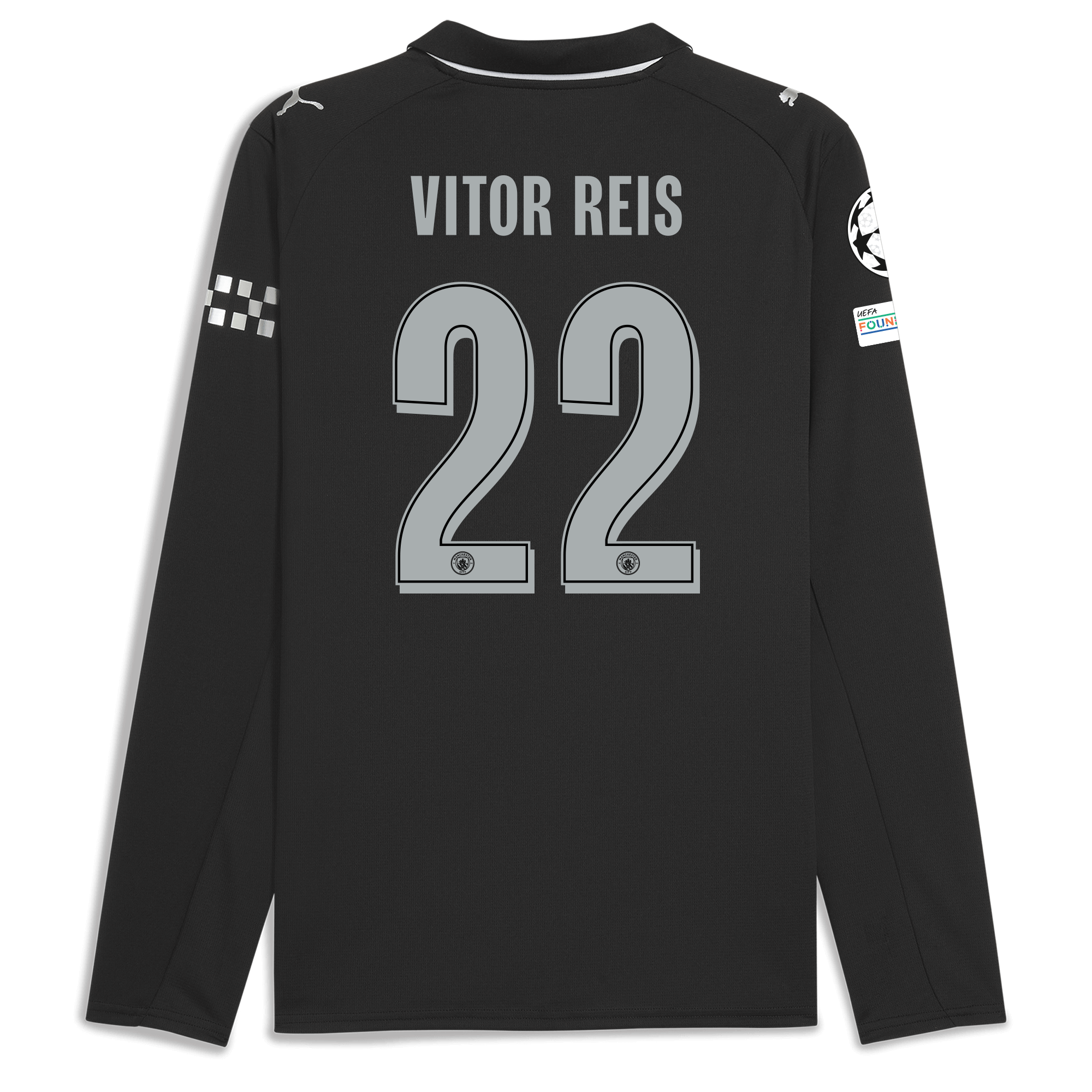 Manchester City manchester city man city champions league away jersey 202526 long sleeve with vitor reis 22 printing Collection - ManchesterCitystore.com