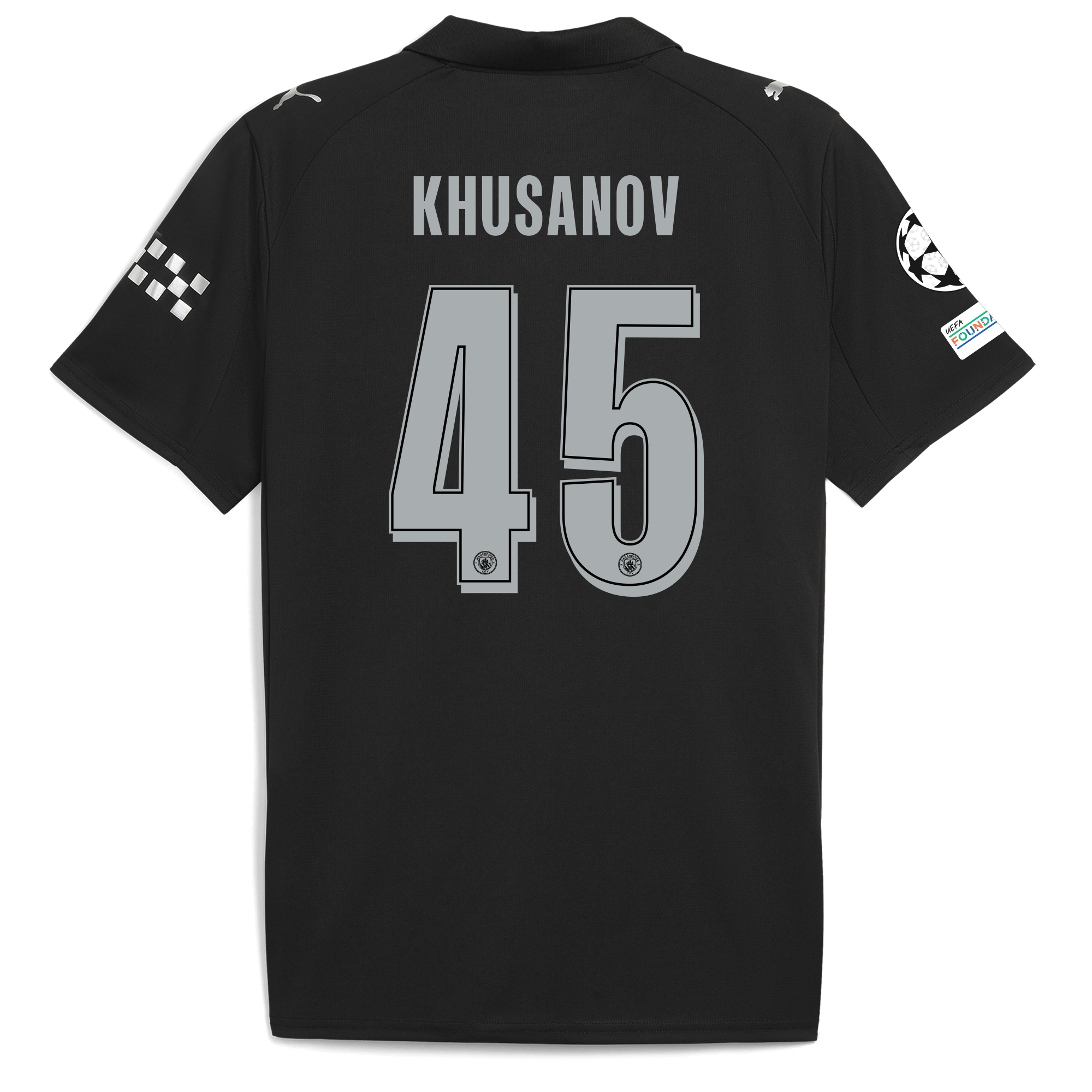 Manchester City manchester city man city champions league away jersey 202526 with khusanov 45 printing Collection - ManchesterCitystore.com