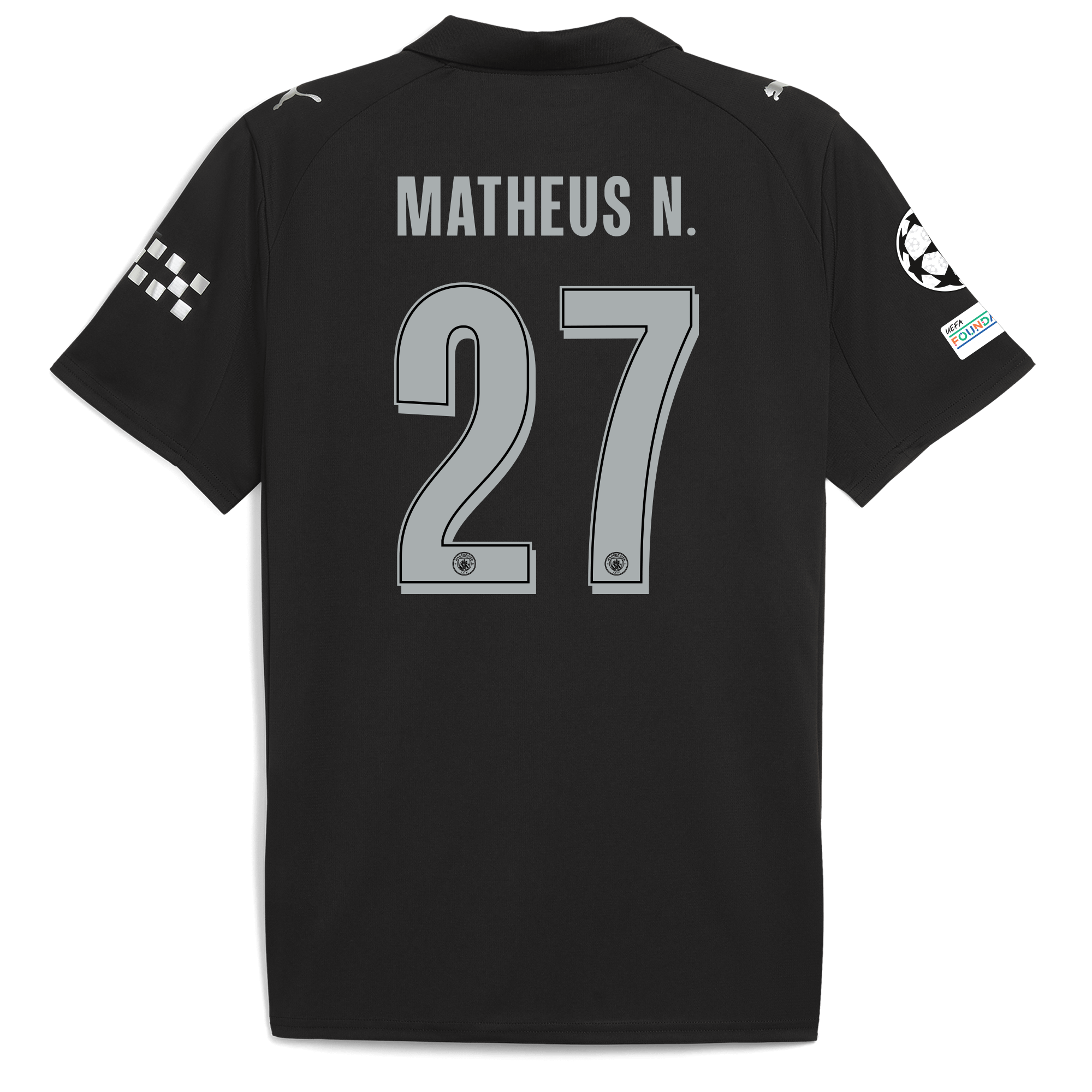 Manchester City manchester city man city champions league away jersey 202526 with matheus n. 27 printing Collection - ManchesterCitystore.com