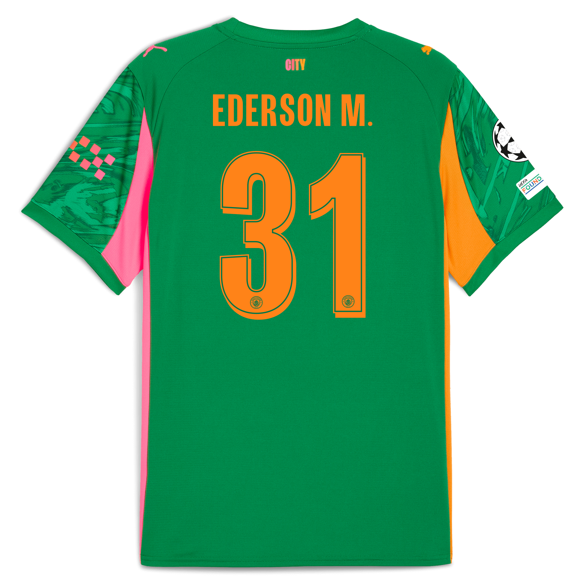 Manchester City manchester city man city champions league goalkeeper jersey green 202526 with ederson m. 31 printing Collection - ManchesterCitystore.com