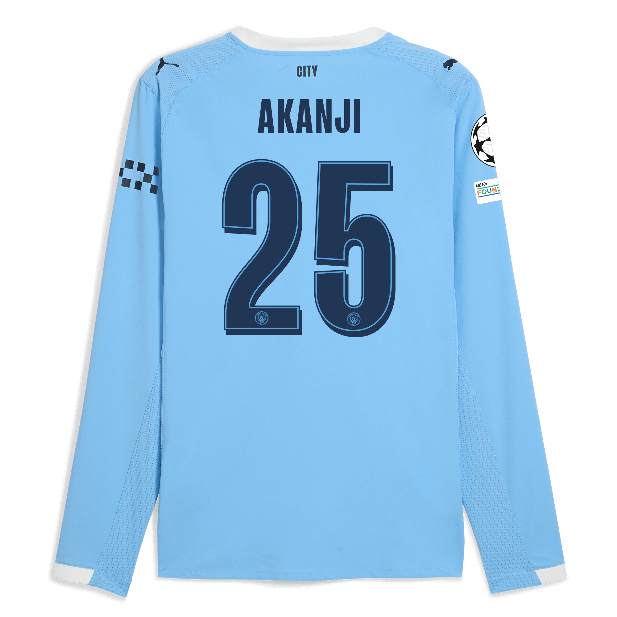 Manchester City manchester city man city champions league home authentic jersey 202526 long sleeve with akanji 25 printing Collection - ManchesterCitystore.com