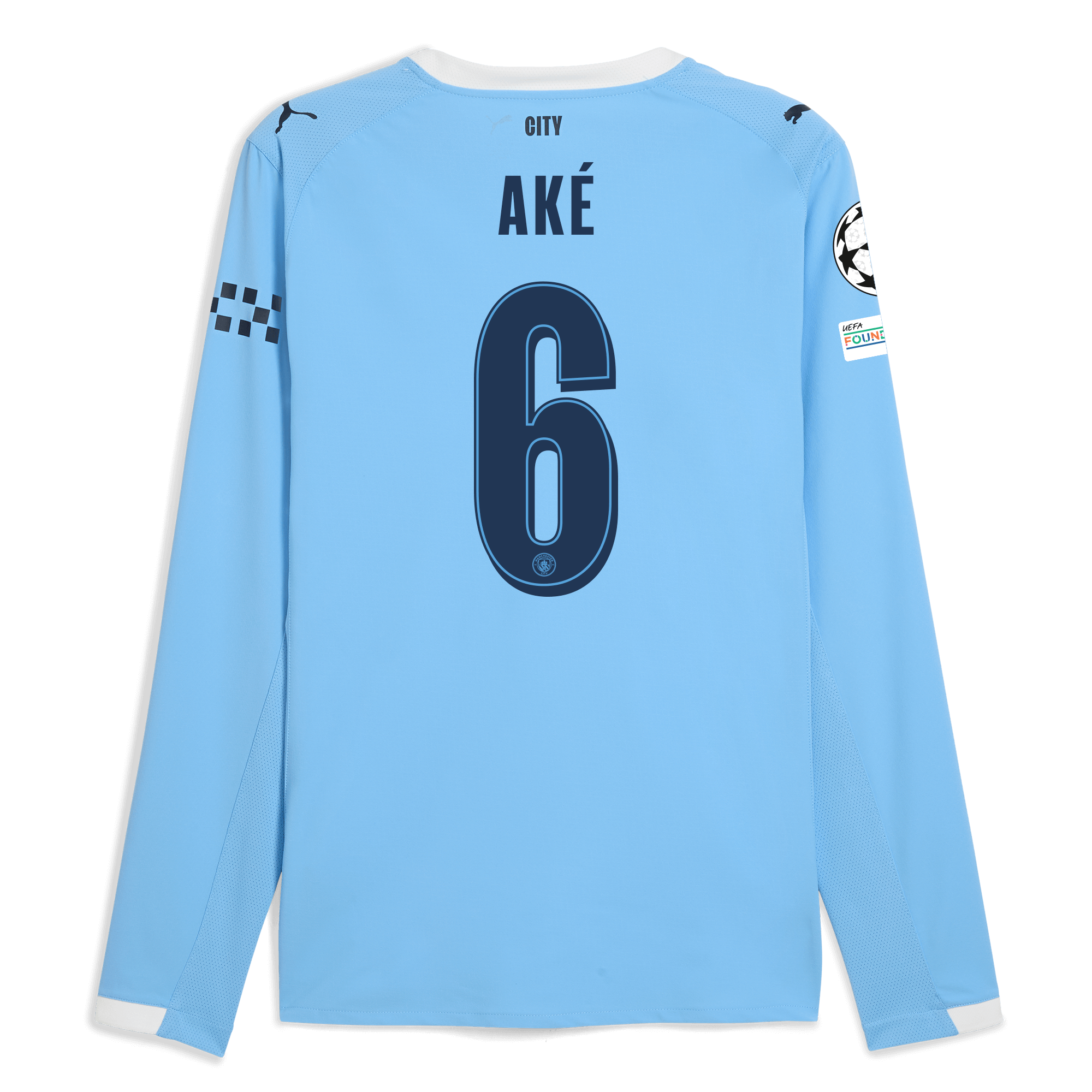 Manchester City manchester city man city champions league home authentic jersey 202526 long sleeve with ake 6 printing Collection - ManchesterCitystore.com
