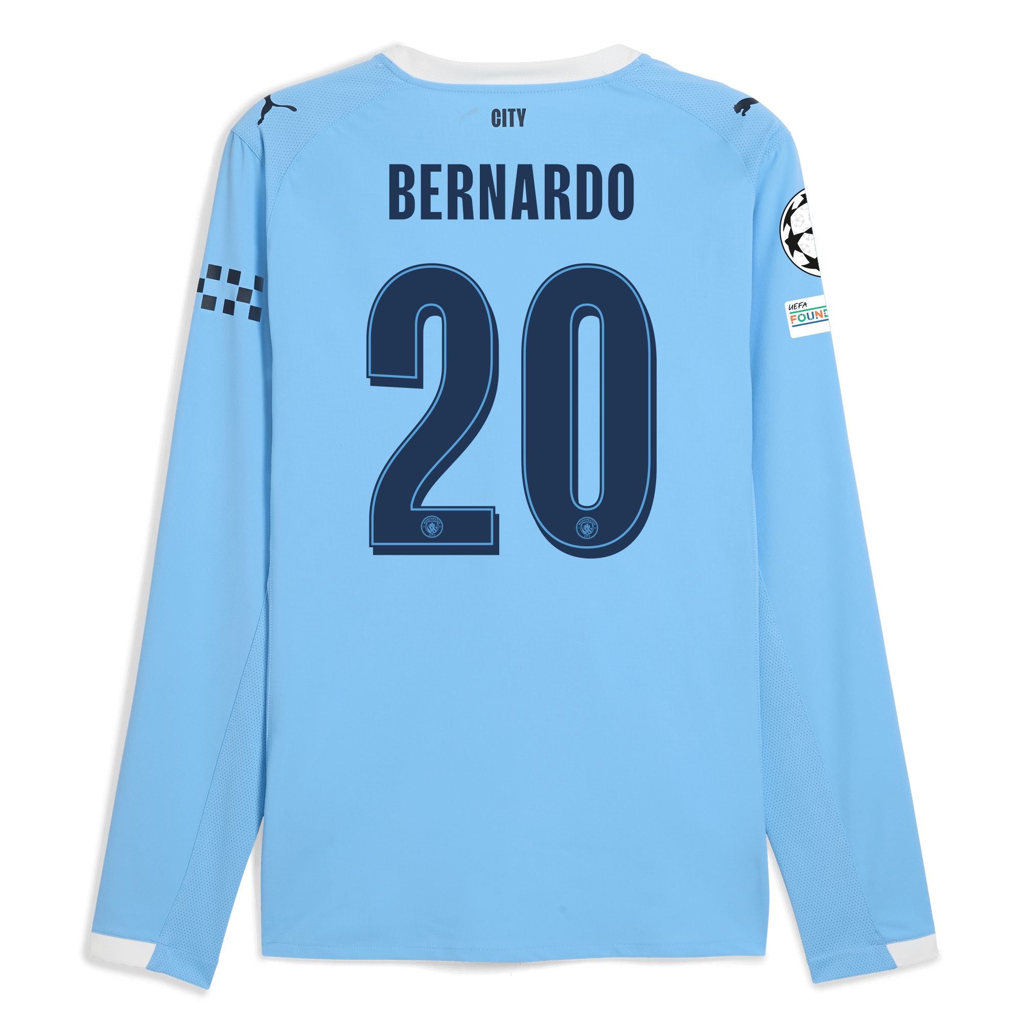 Manchester City manchester city man city champions league home authentic jersey 202526 long sleeve with bernardo 20 printing Collection - ManchesterCitystore.com