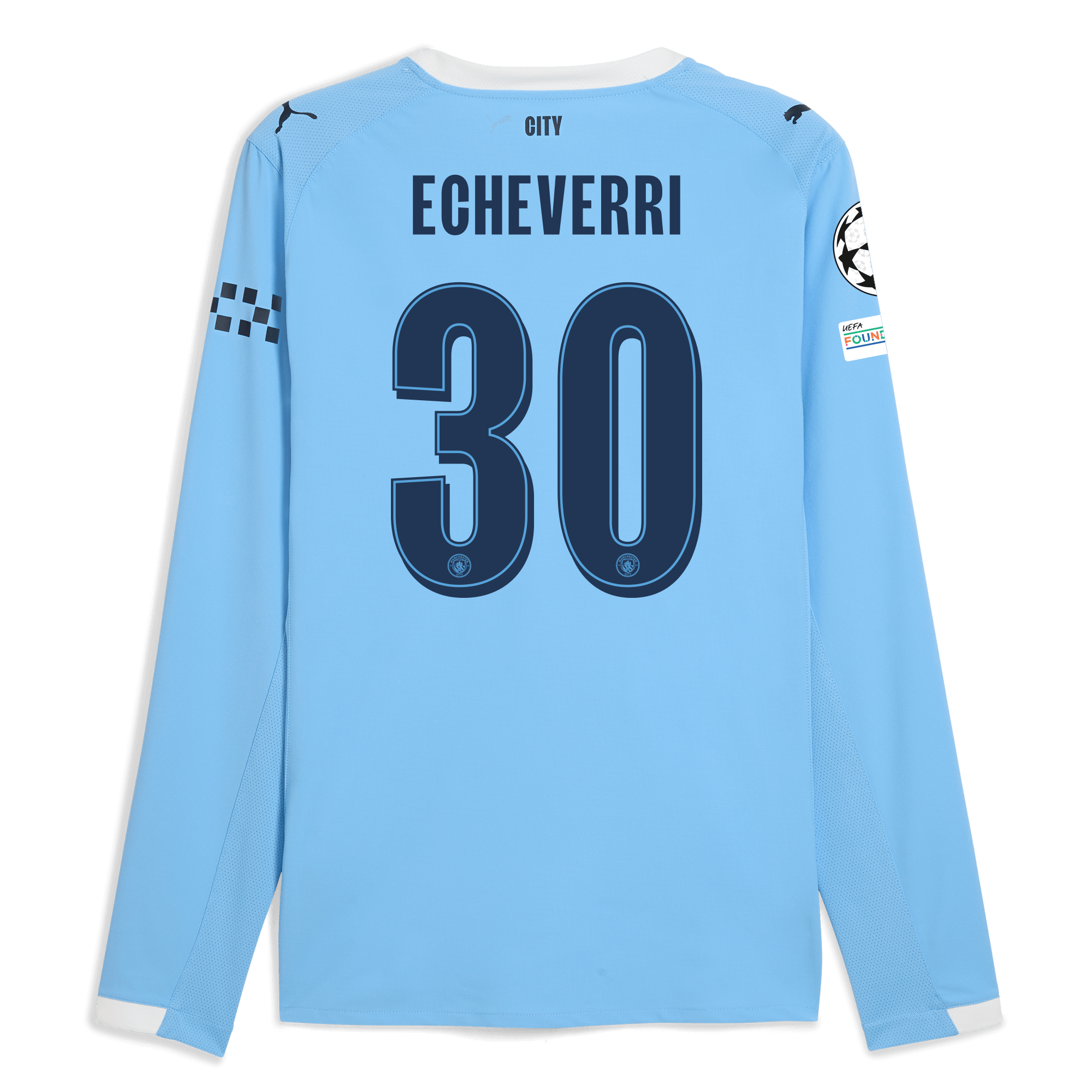 Manchester City manchester city man city champions league home authentic jersey 202526 long sleeve with echeverri 30 printing Collection - ManchesterCitystore.com