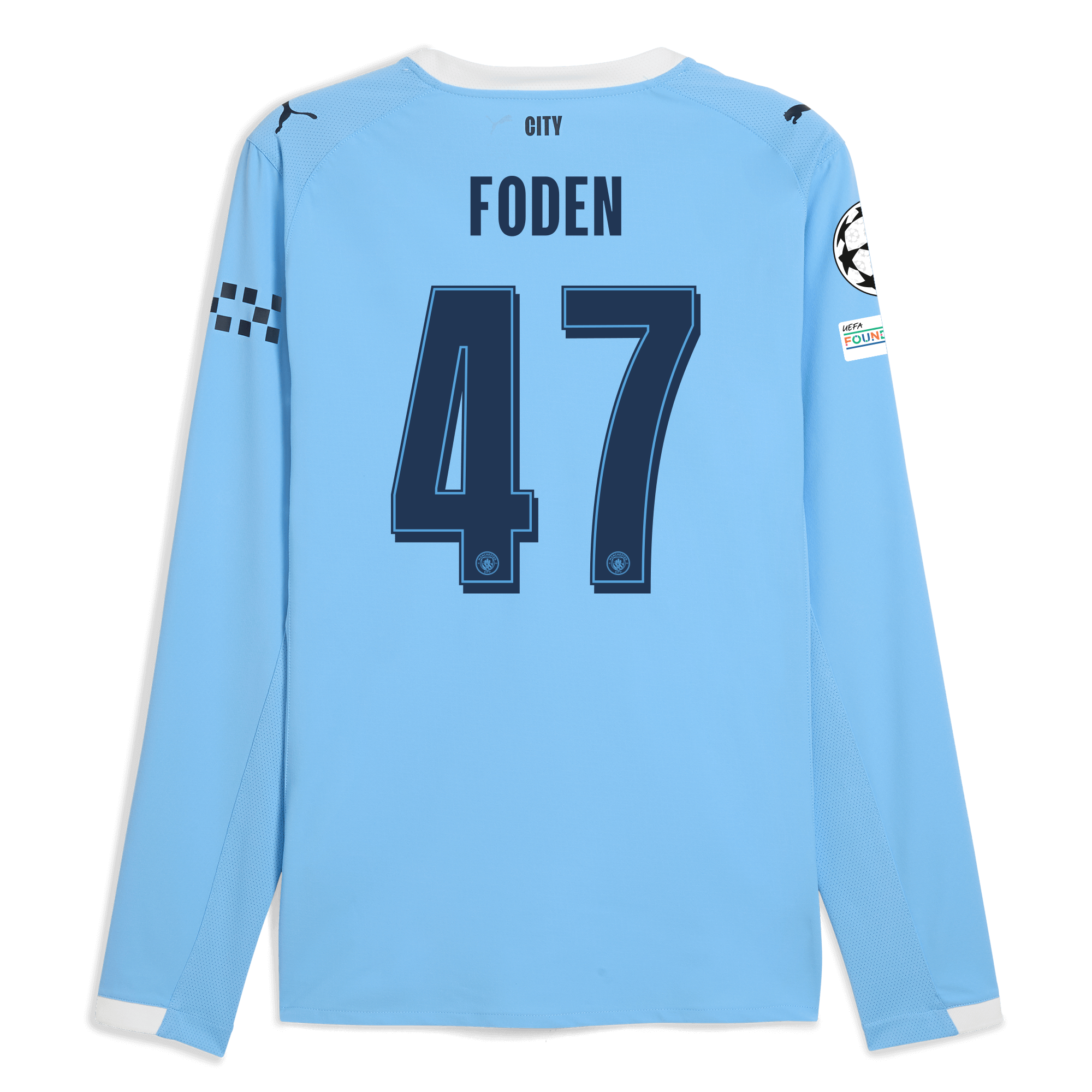 Manchester City manchester city man city champions league home authentic jersey 202526 long sleeve with foden 47 printing Collection - ManchesterCitystore.com