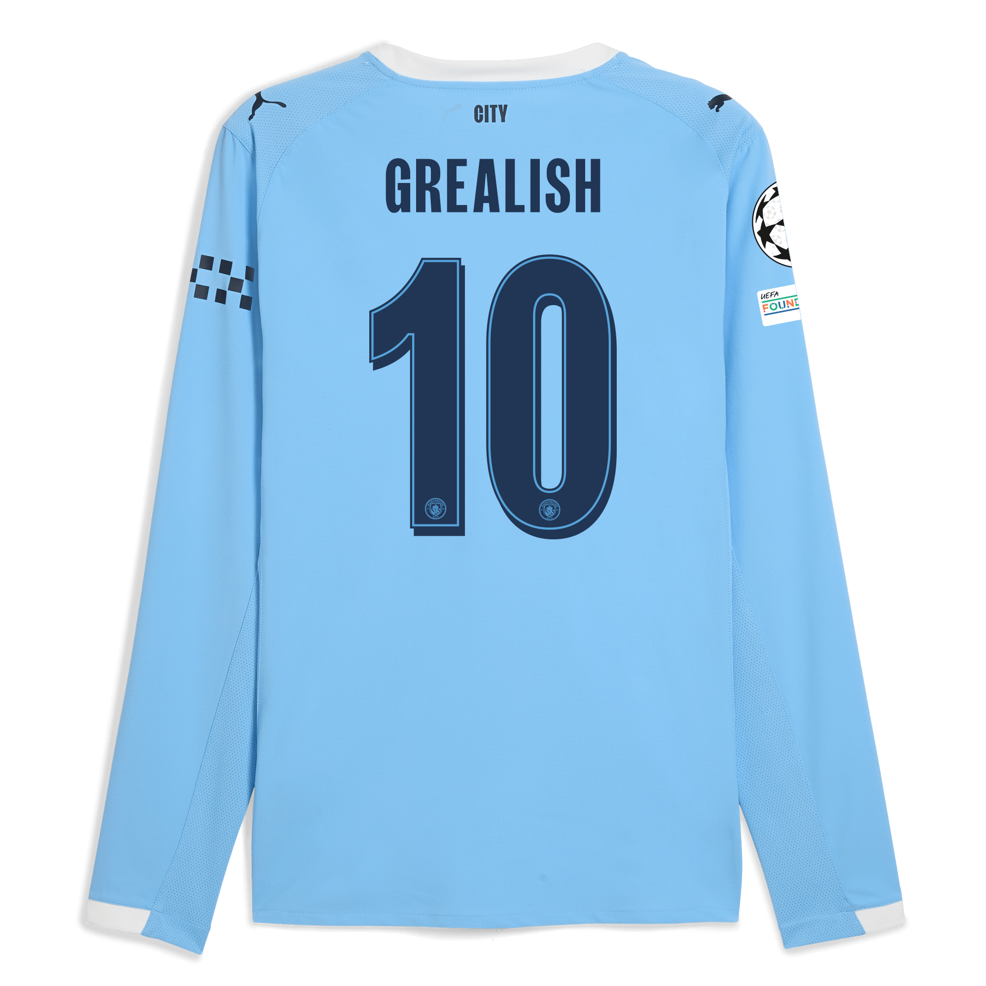 Manchester City manchester city man city champions league home authentic jersey 202526 long sleeve with grealish 10 printing Collection - ManchesterCitystore.com