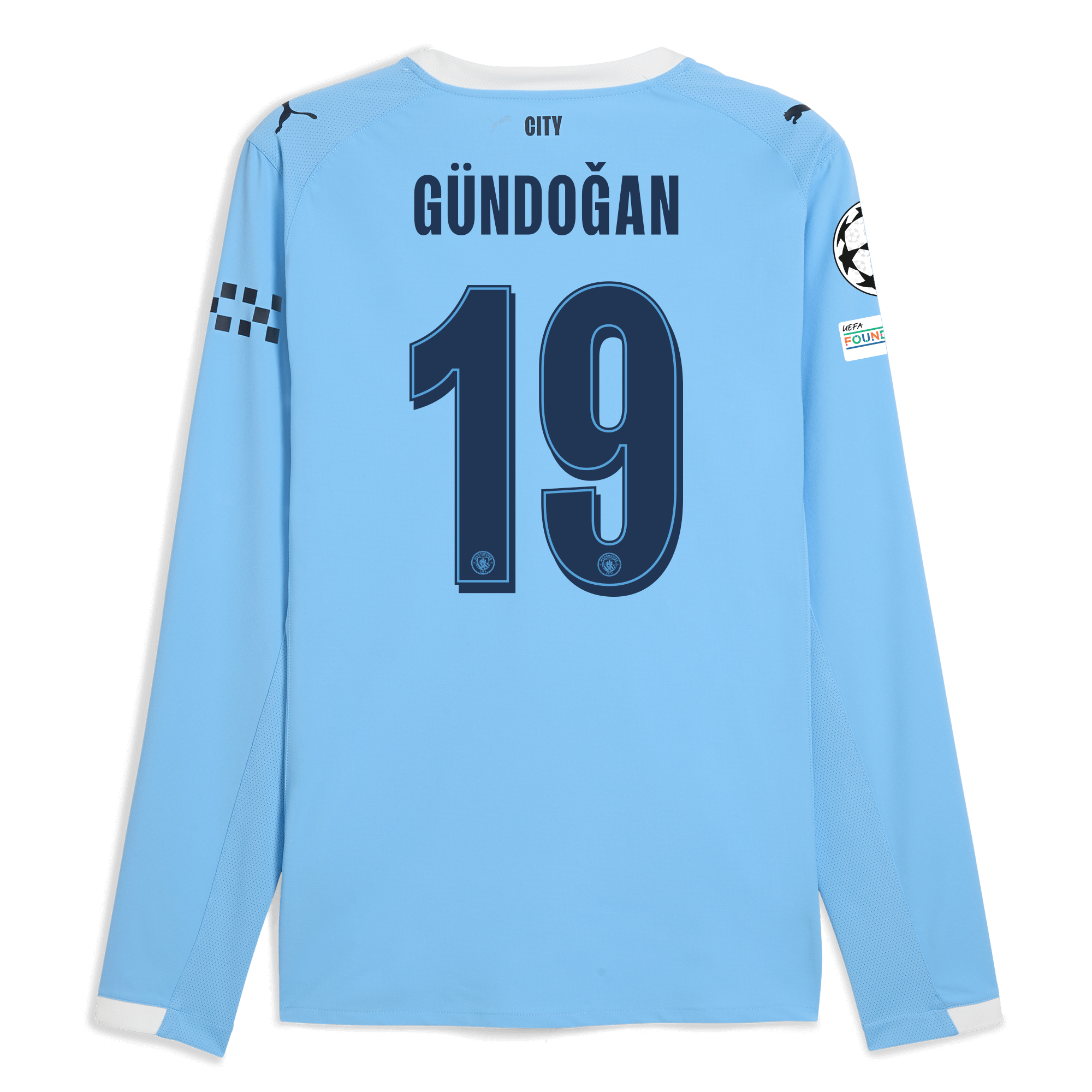 Manchester City manchester city man city champions league home authentic jersey 202526 long sleeve with gundogan 19 printing Collection - ManchesterCitystore.com