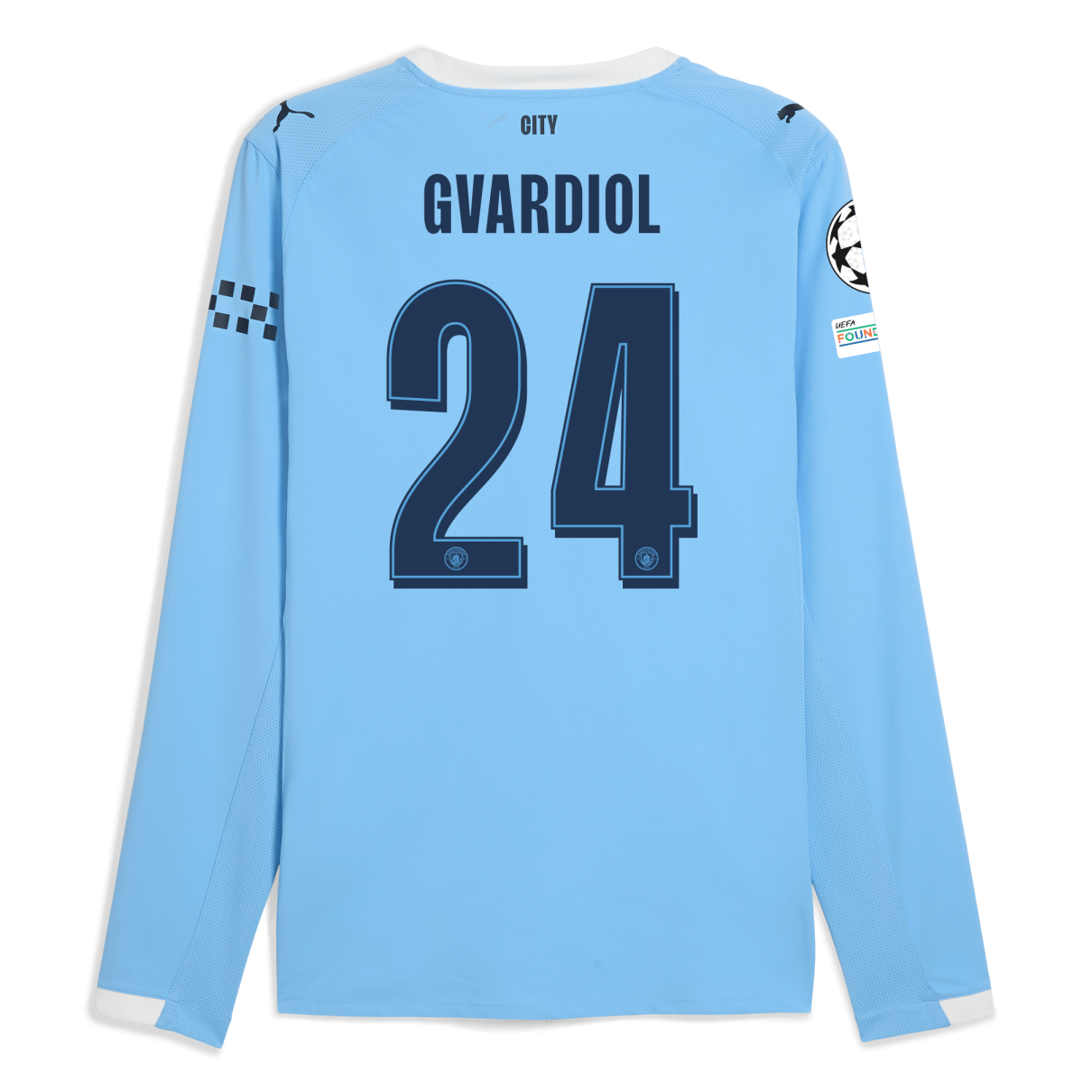 Manchester City manchester city man city champions league home authentic jersey 202526 long sleeve with gvardiol 24 printing Collection - ManchesterCitystore.com
