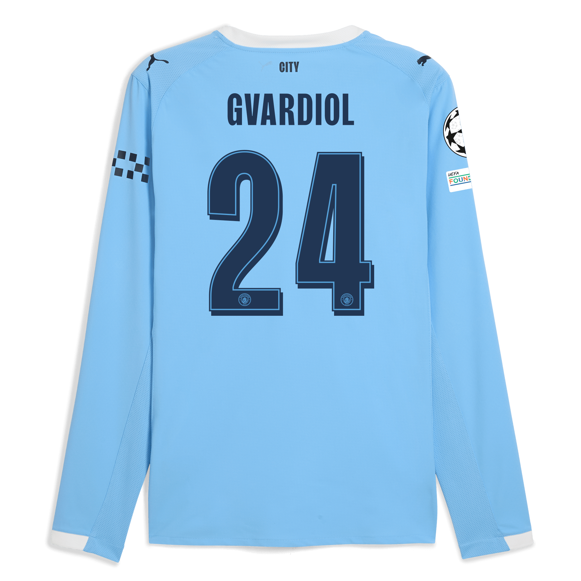 Manchester City manchester city man city champions league home authentic jersey 202526 long sleeve with gvardiol 24 printing Collection - ManchesterCitystore.com